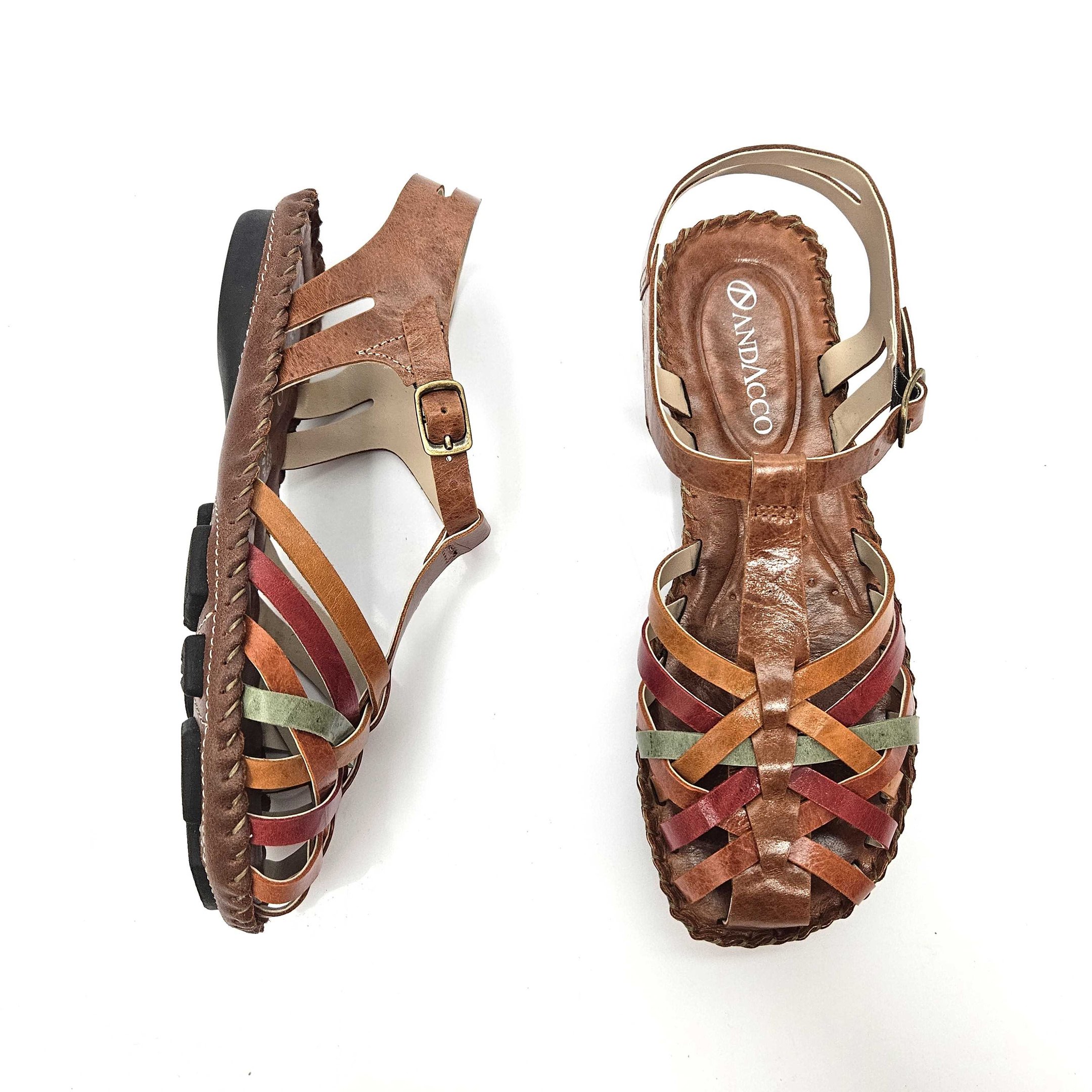 Sandália Rasteira Andacco Jade Fechada Em Couro Marrom 3