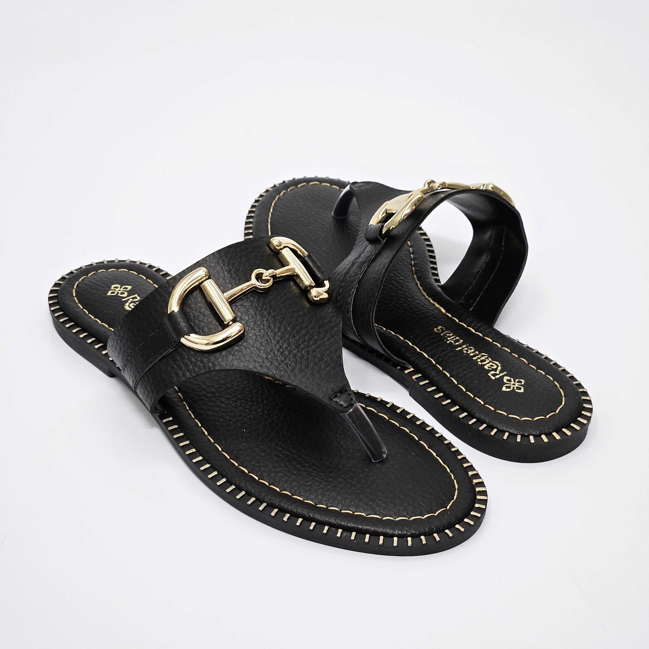 Rasteira Raquel Dias de Dedo Bridão Preto 2