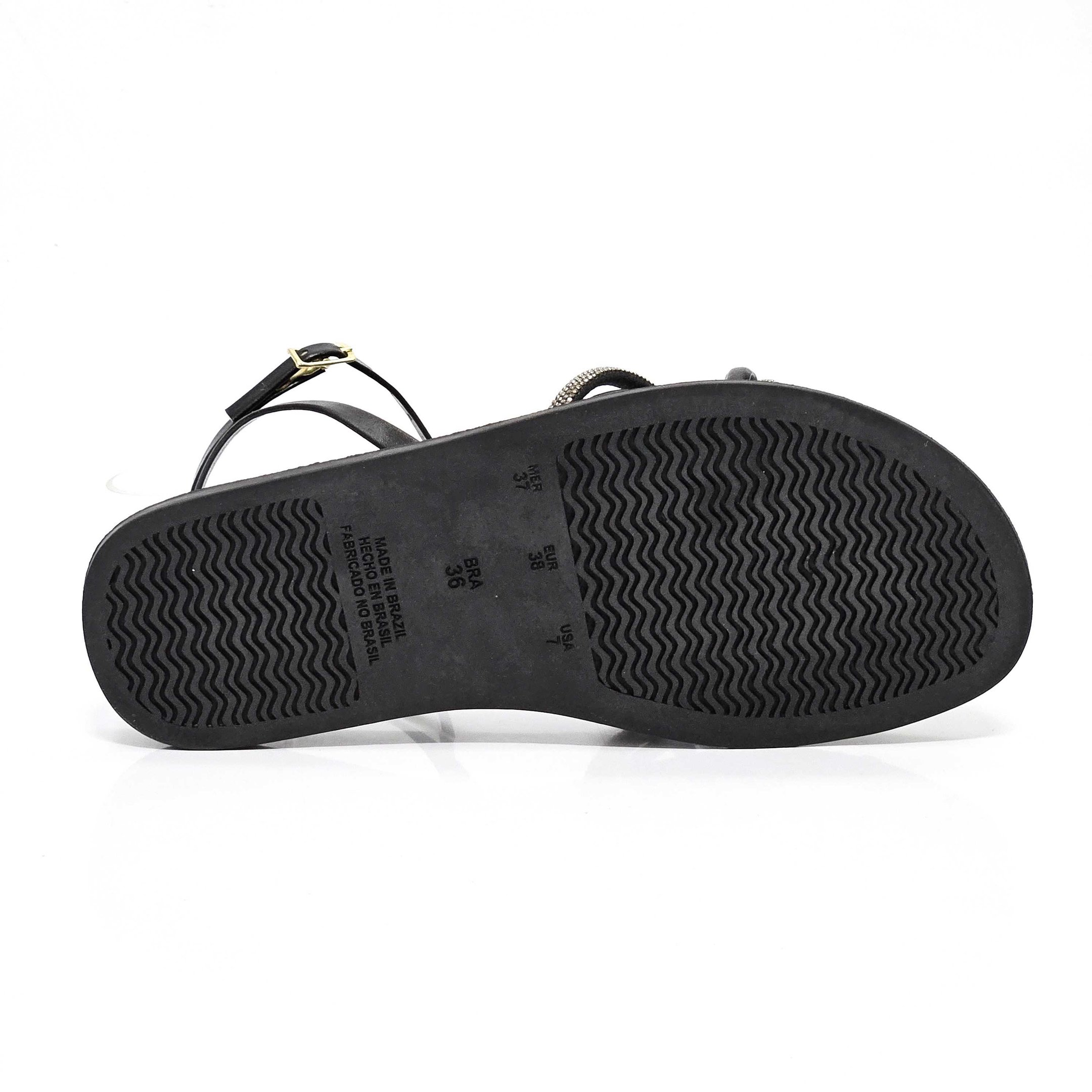 Sandália Feminina Raquel Dias Flat Tornozeleira Preto 4