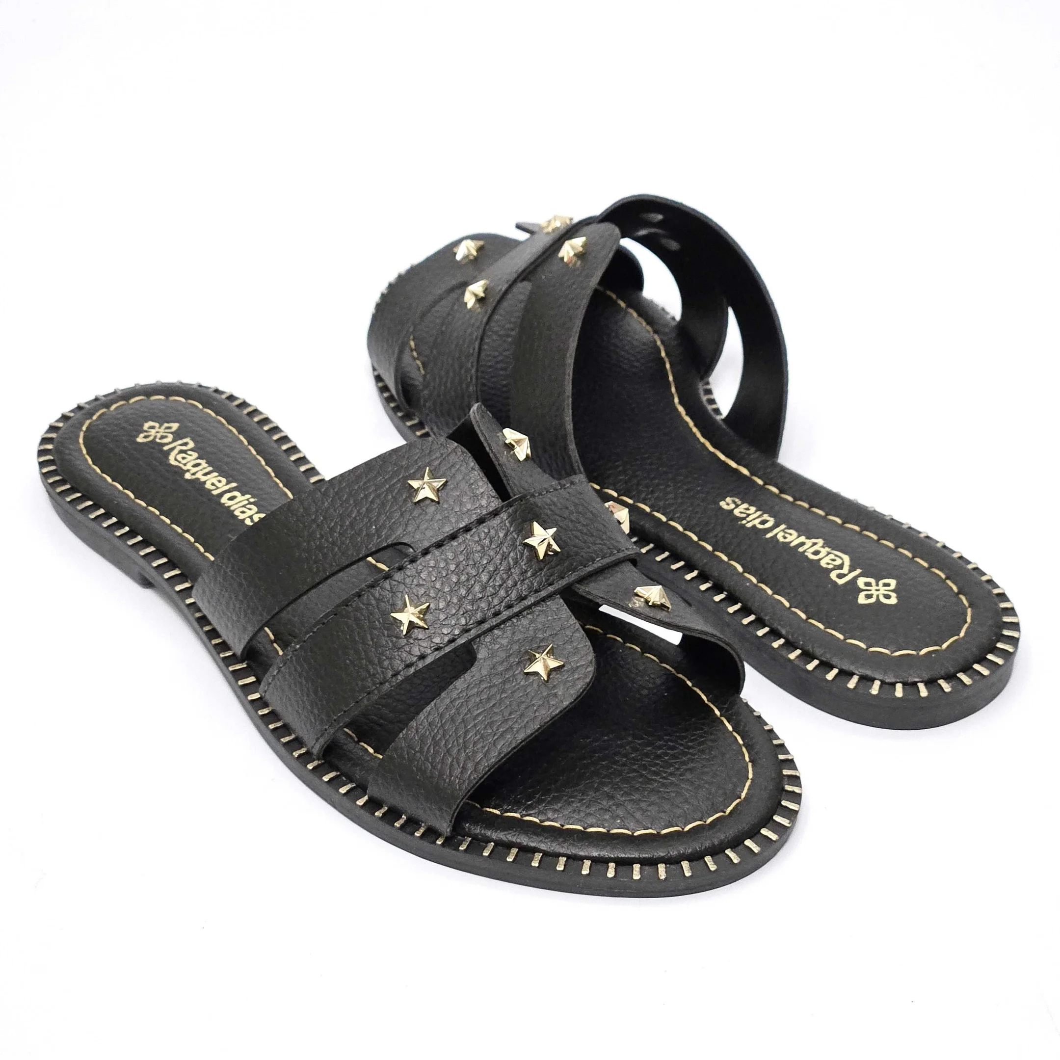 Rasteira Raquel Dias H Slide Detalhes Preto 2