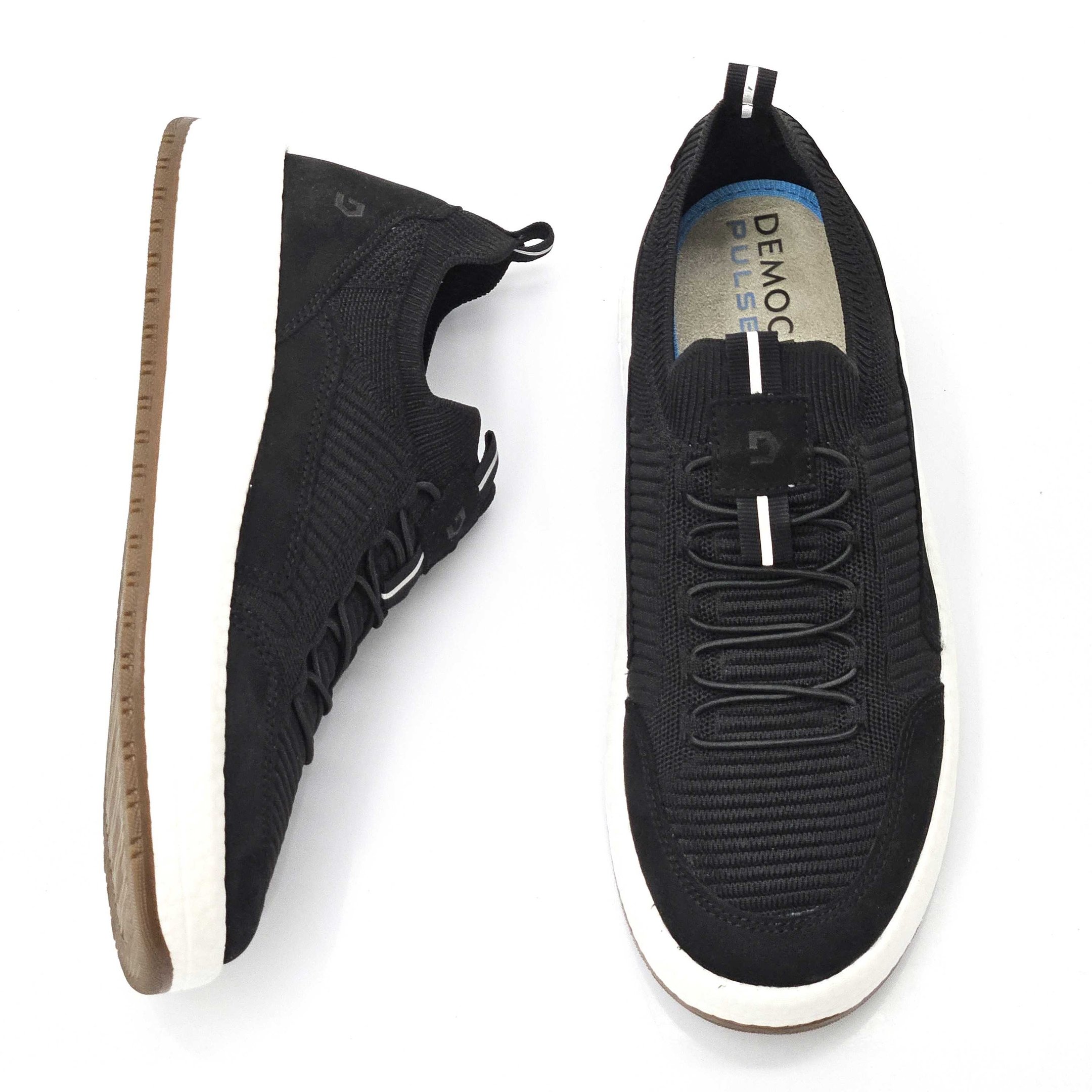 Sapatenis Masculino Democrata Drake Pulse Em Knit Preto 2