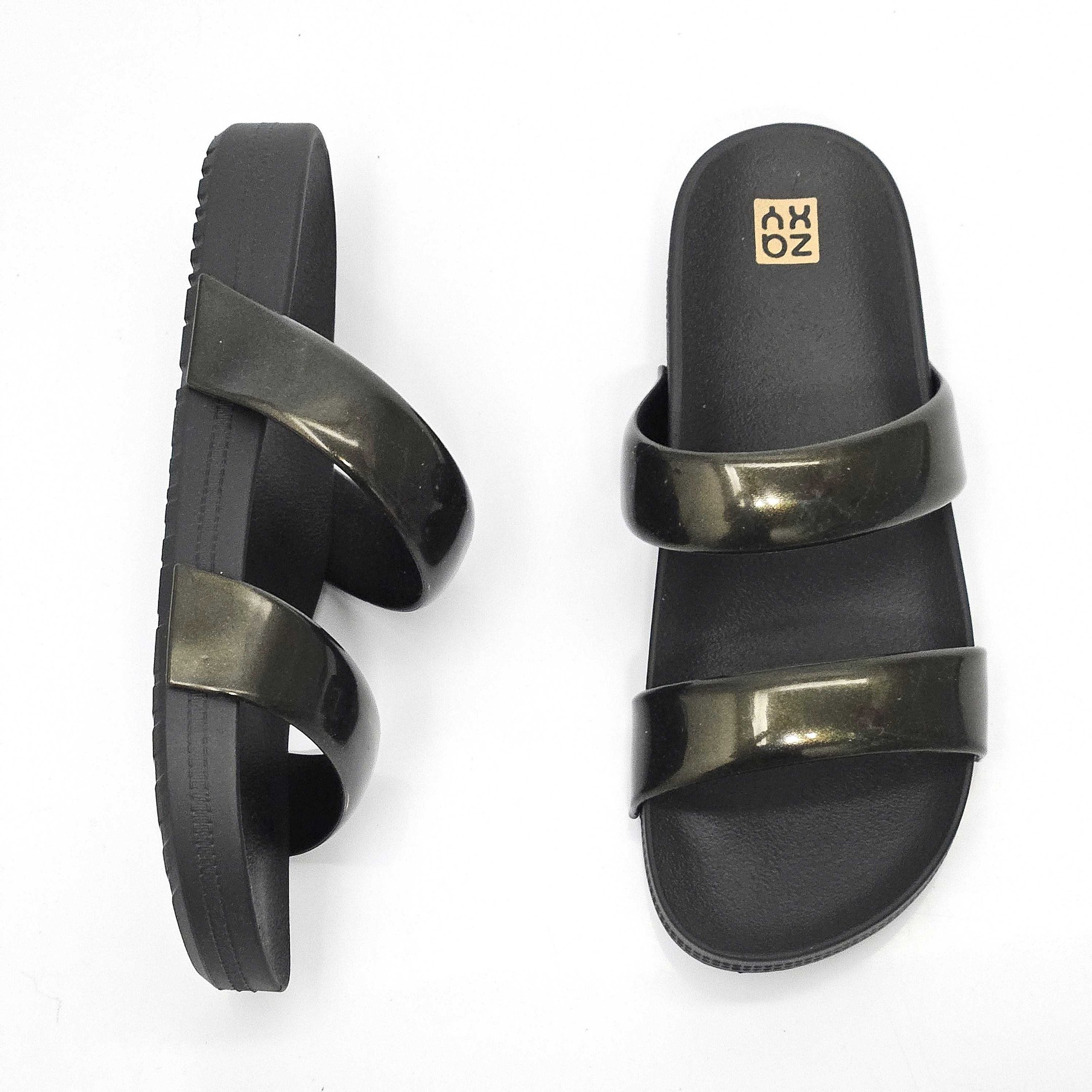 Sandália Feminina Zaxy Bestie Preto/Dourado 2