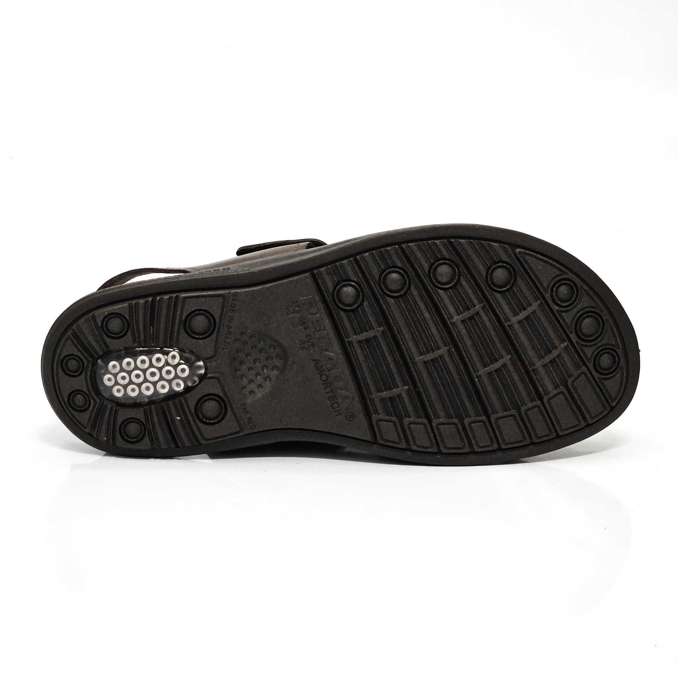 Sandália Masculina Pegada Fechada Em Couro Cravo 4