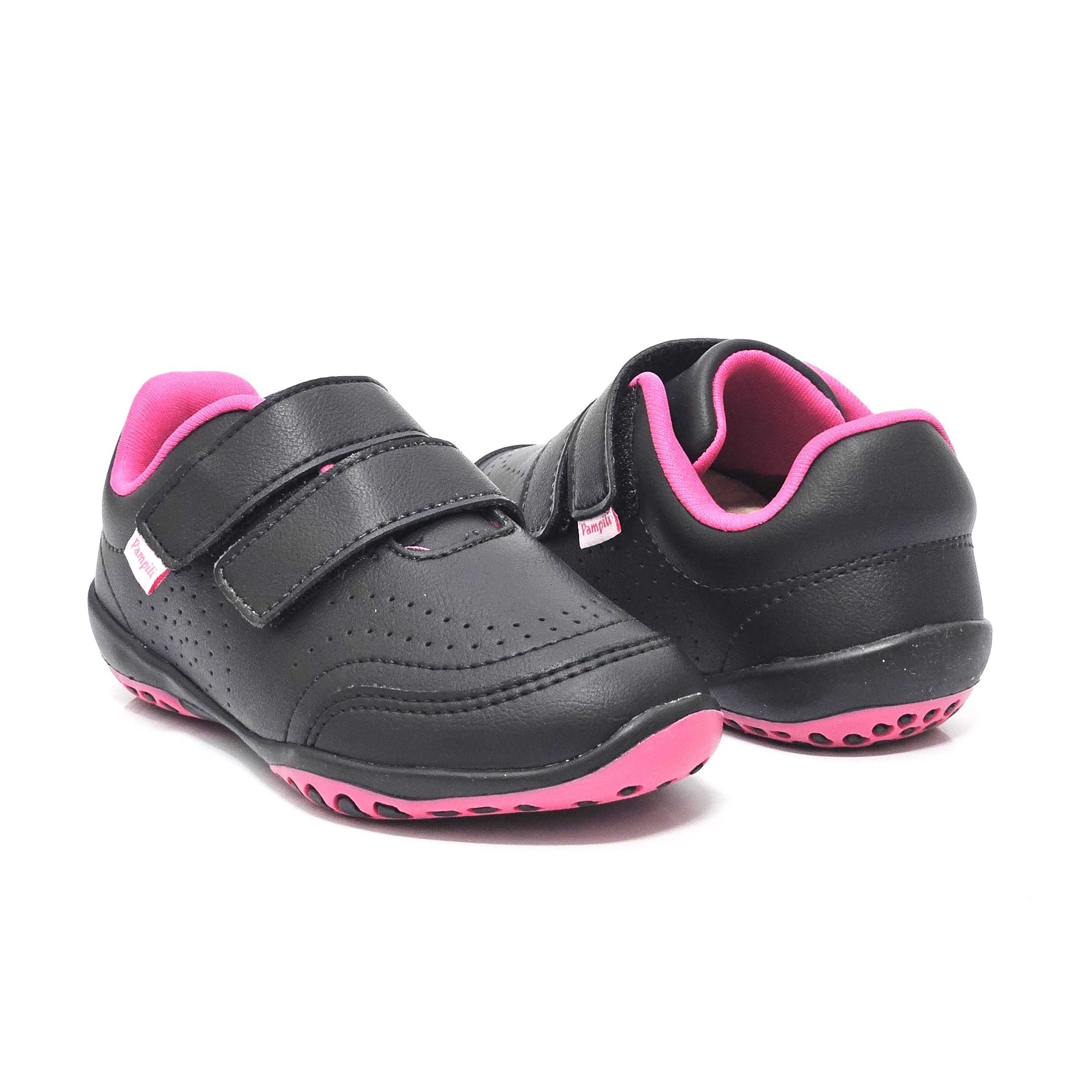 Tênis Infantil Pampili Honey Tira aderente Preto/Rosa 3