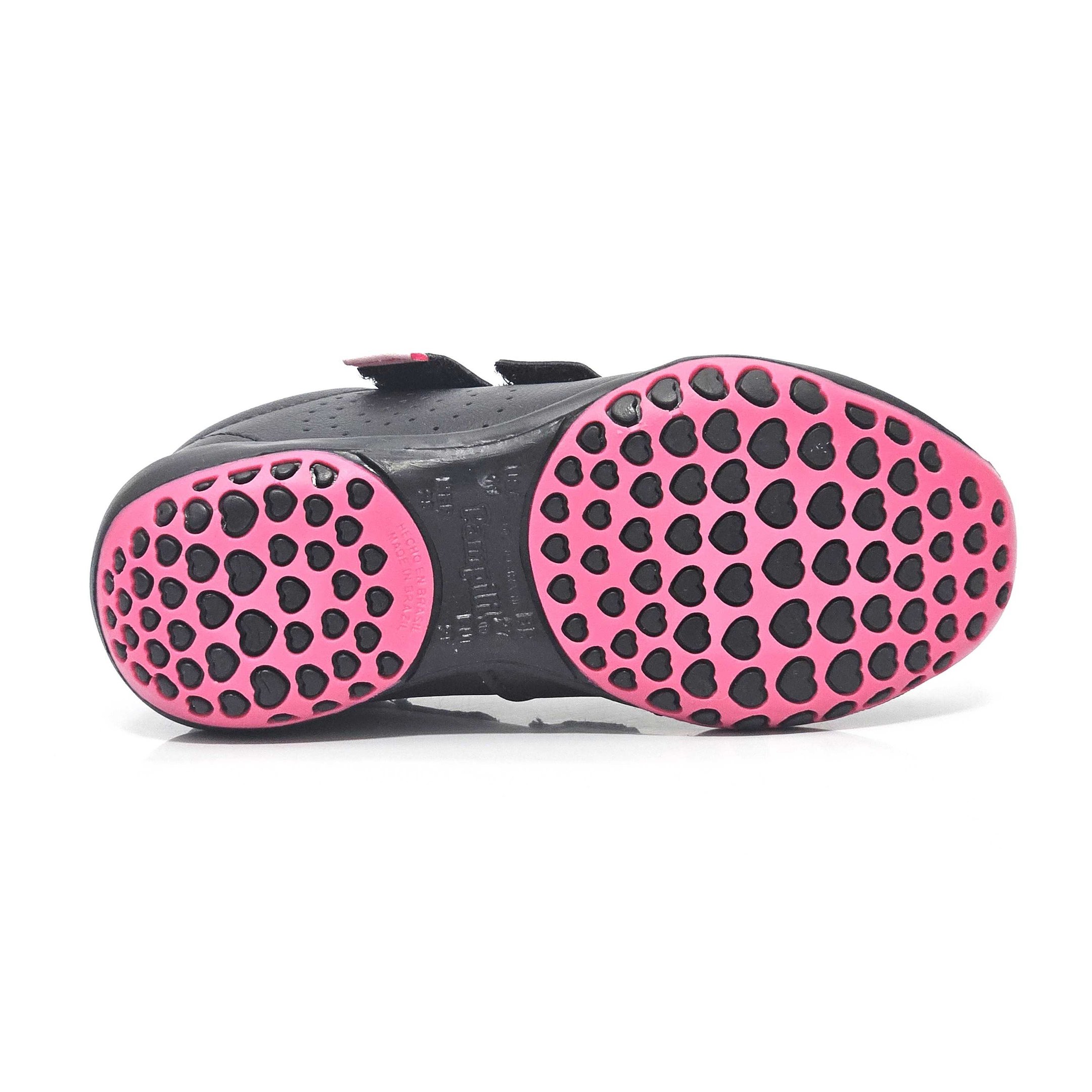 Tênis Infantil Pampili Honey Tira aderente Preto/Rosa 4
