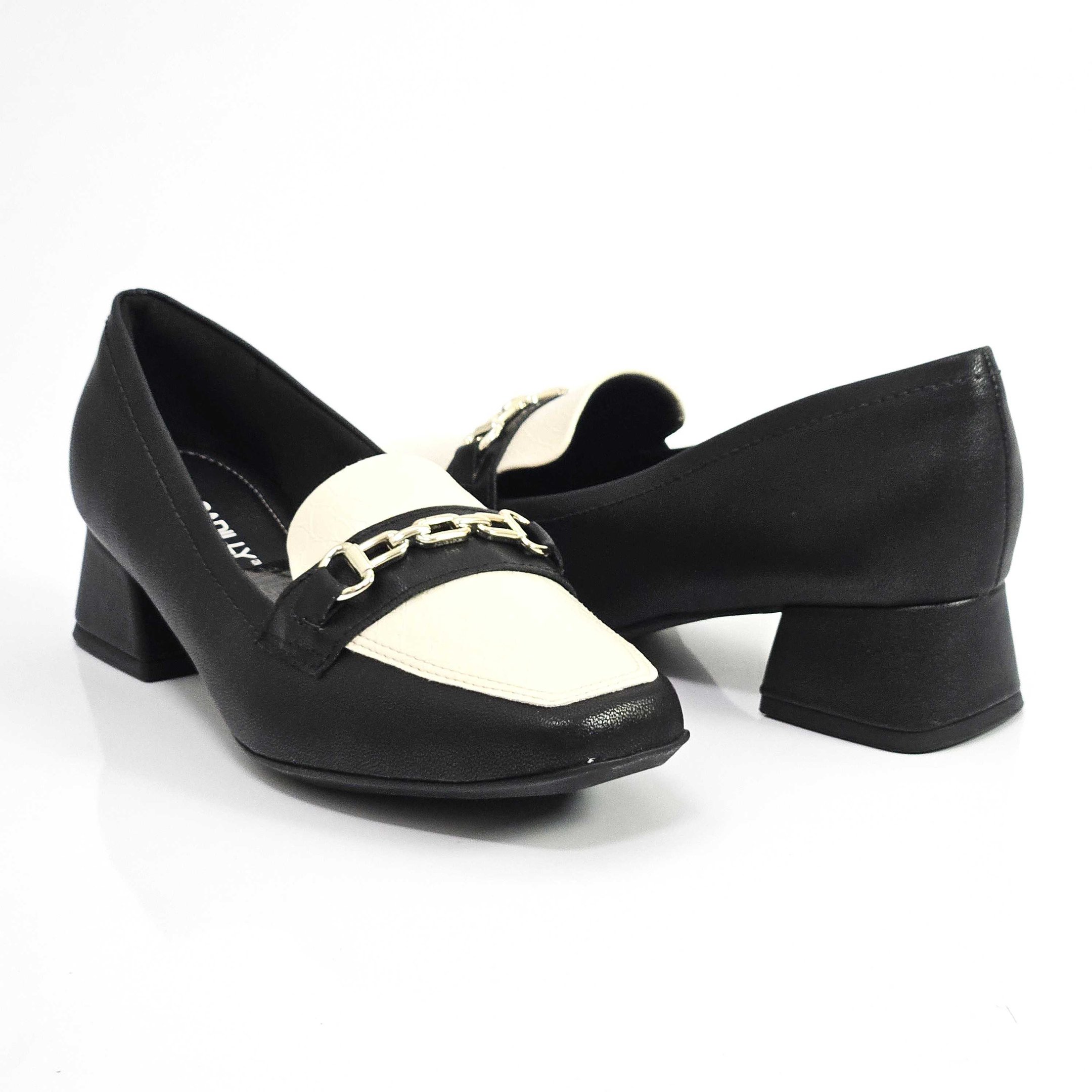 Sapato Feminino Piccadilly Pala Salto Bloco Médio Preto 3