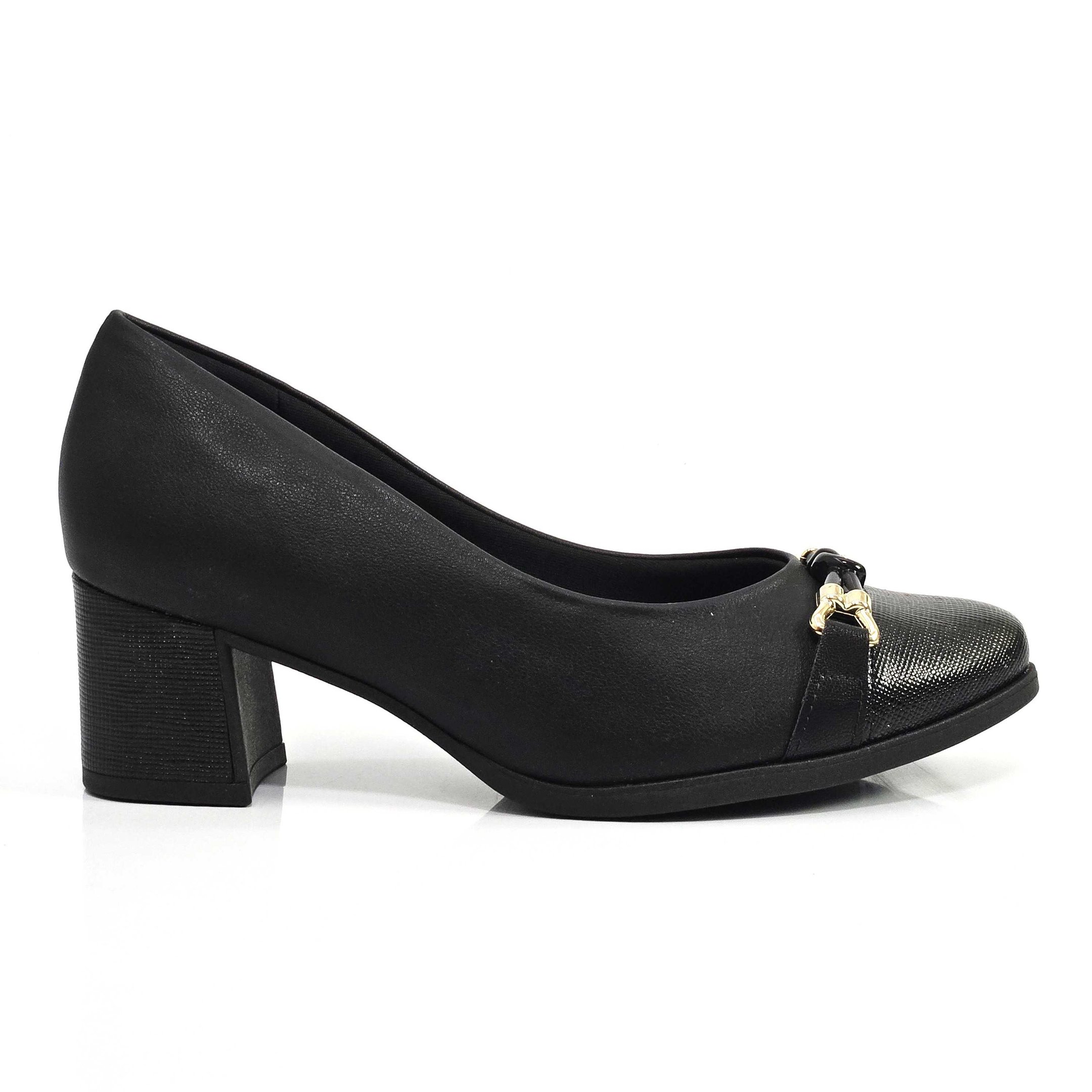 Sapato Feminino Piccadilly Salto Bloco Médio Detalhe