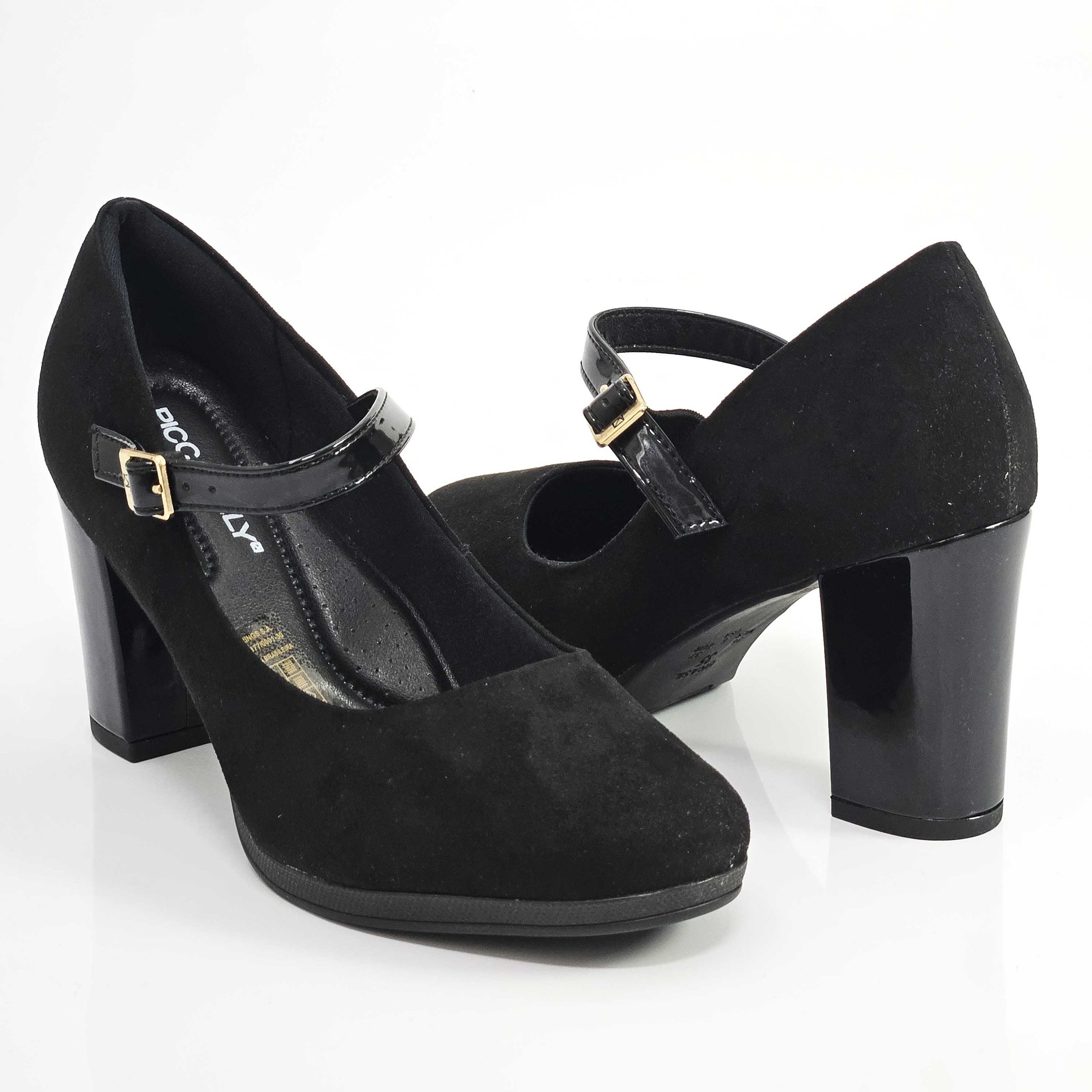 Sapato Feminino Piccadilly Boneca Salto Alto Preto 3