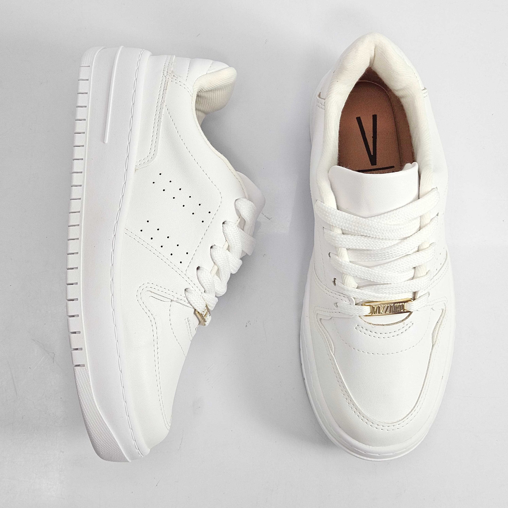 Tênis Plataforma Casual Vizzano Cadarço Branco 2