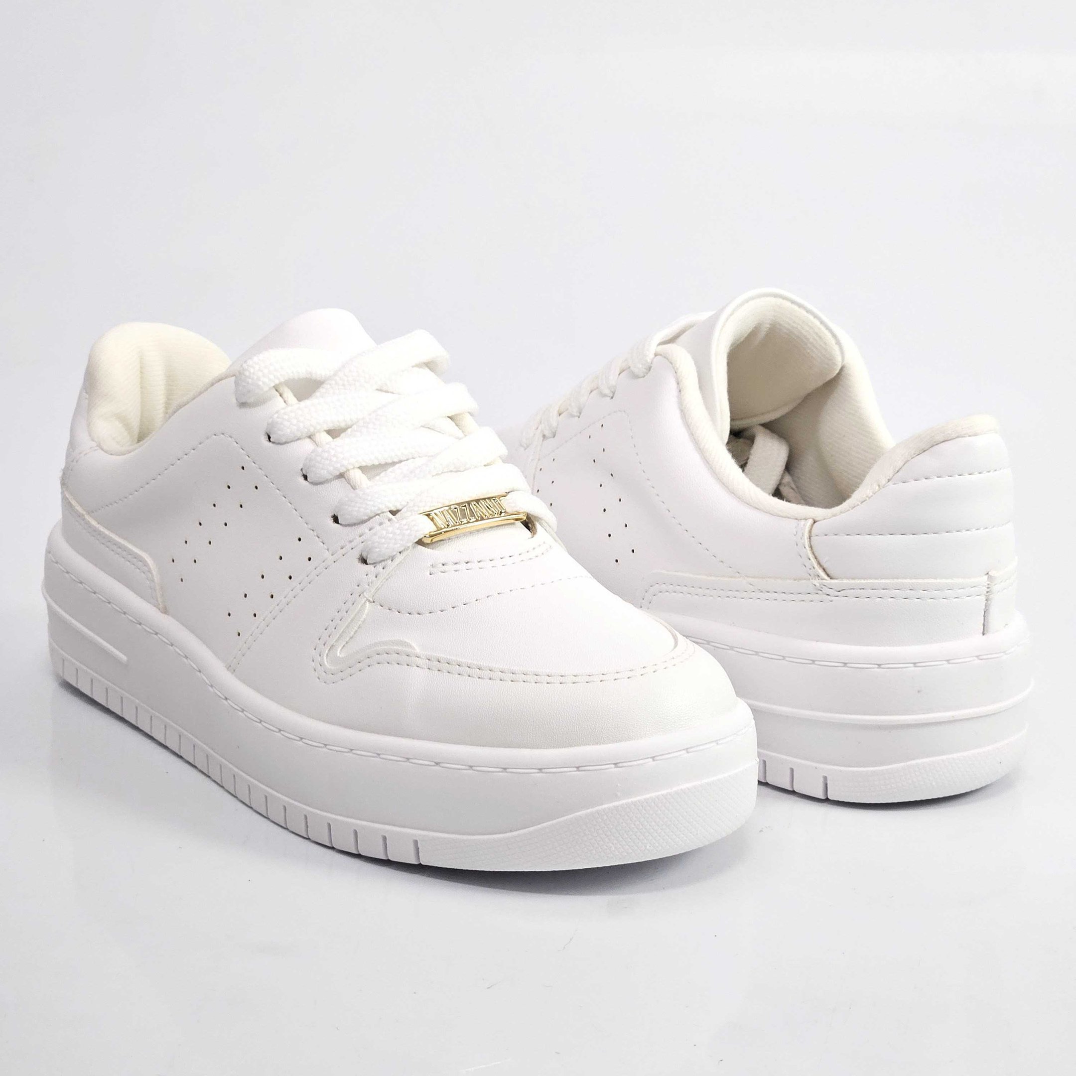 Tênis Plataforma Casual Vizzano Cadarço Branco 3