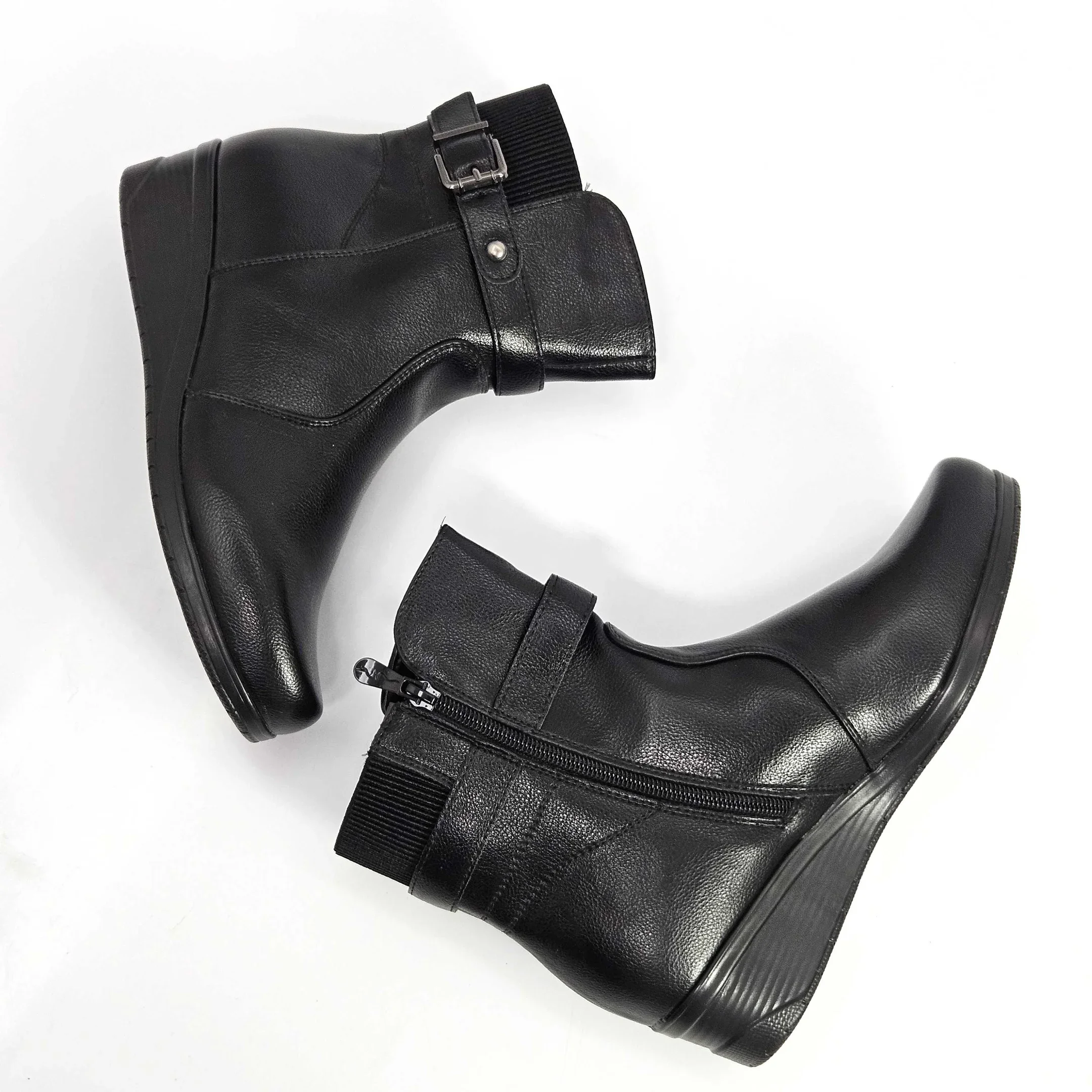 Bota Feminina Mooncity Cano Curto Anabela Preto 2