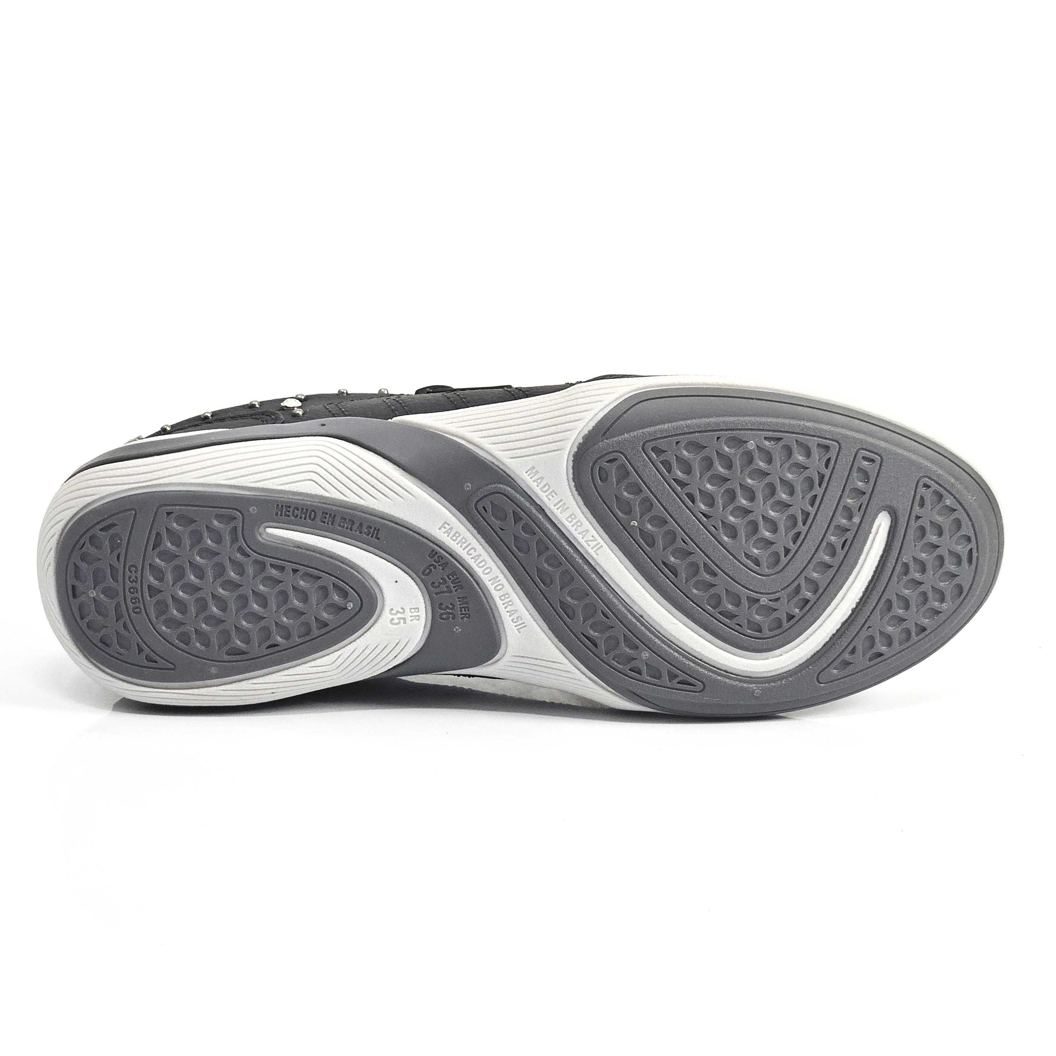 Tênis Feminino Kolosh Casual Century Elástico Zíper Preto 4