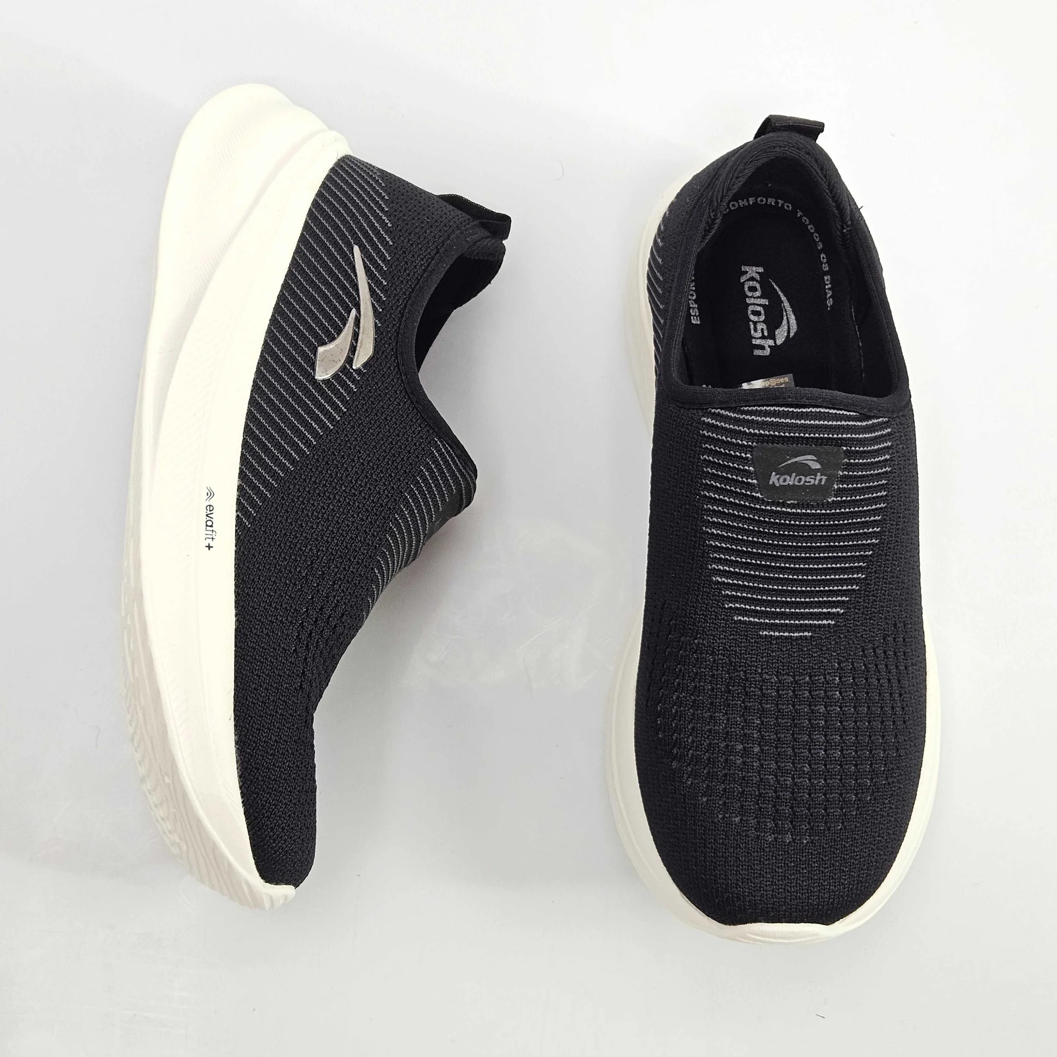 Tênis Feminino Kolosh Slip On Esportivo Calce Fácil Preto 2