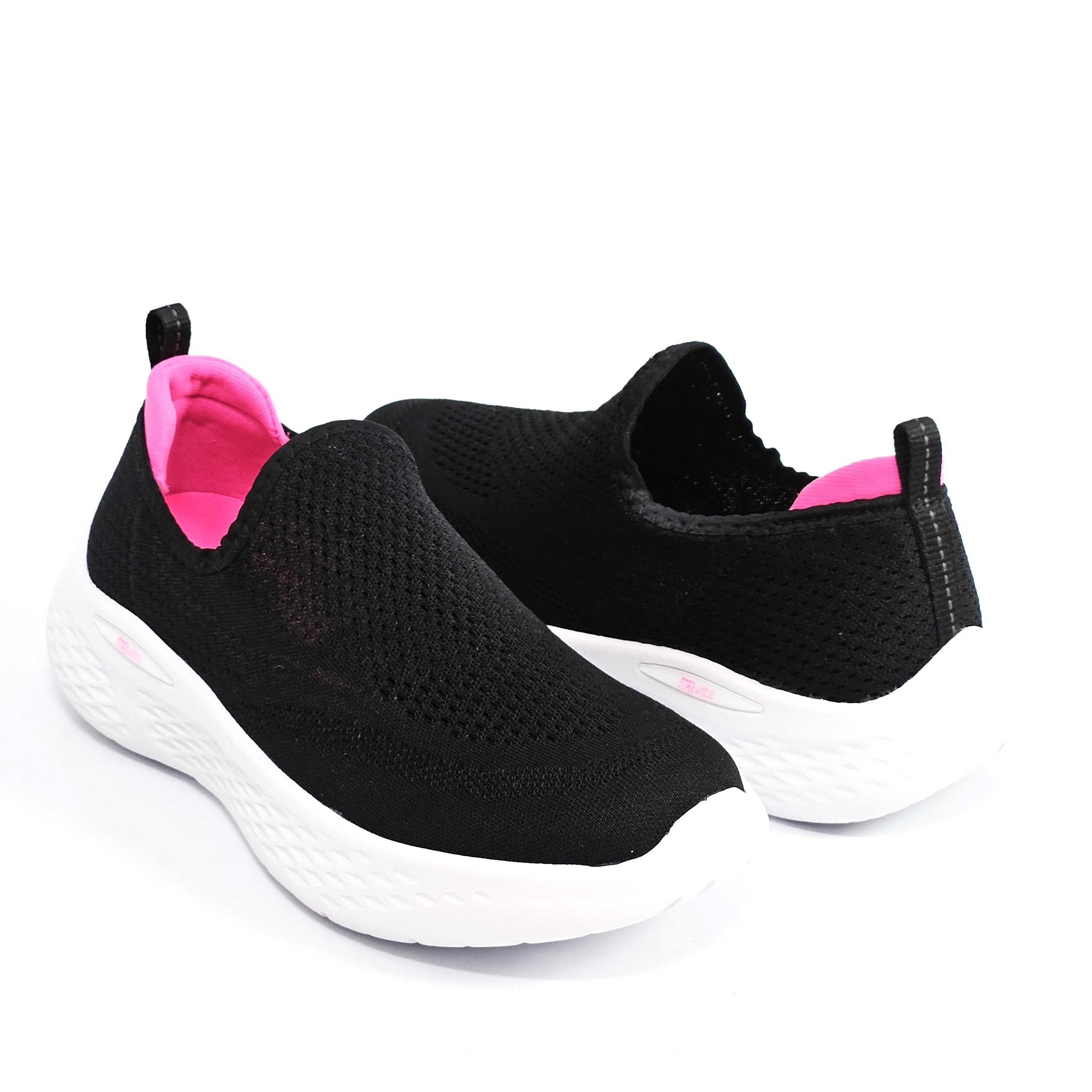 Tênis Slip On Feminino Actvitta Esportivo Preto/Rosa 3