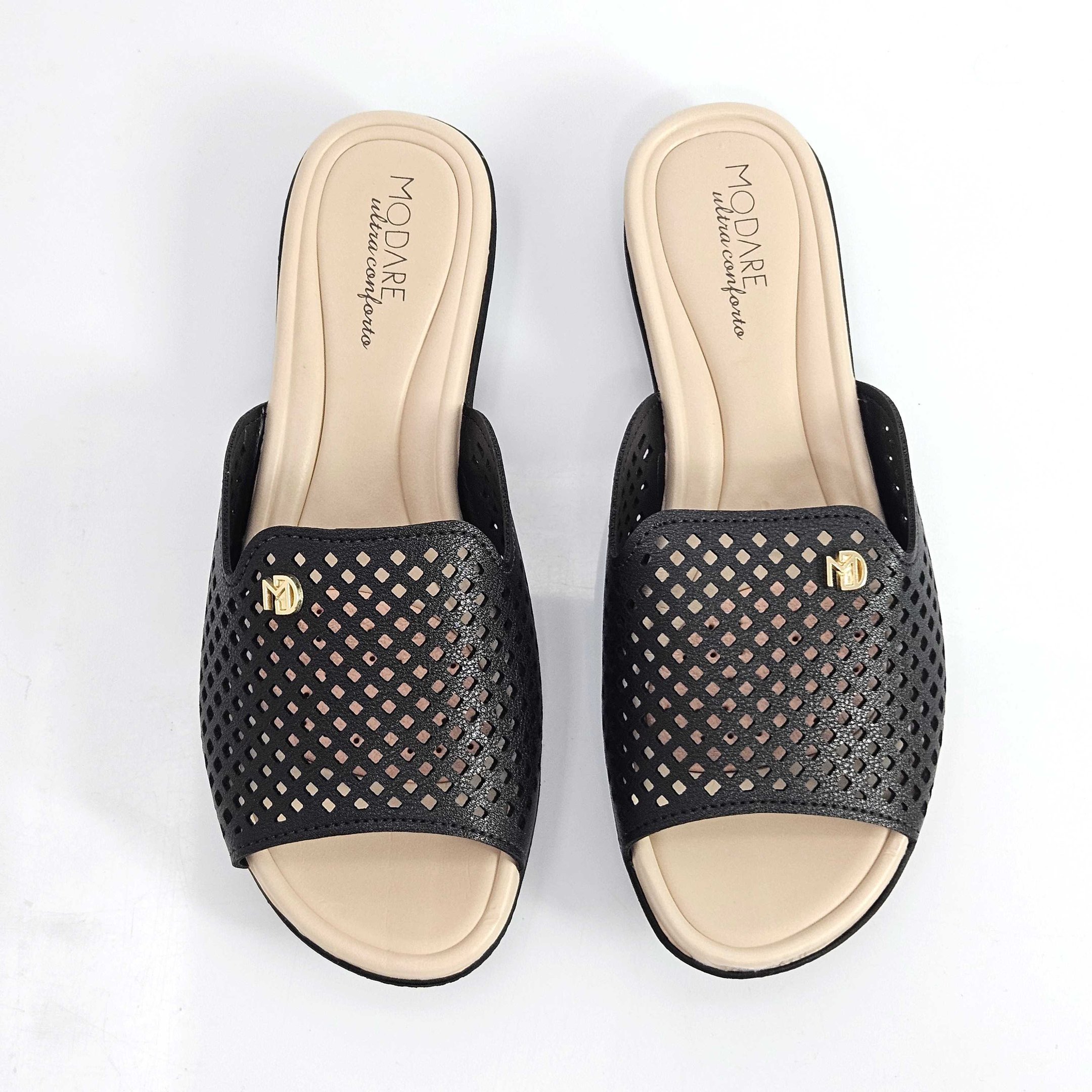 Chinelo Tamanco Feminino Modare Gaspea Laser Preto 2