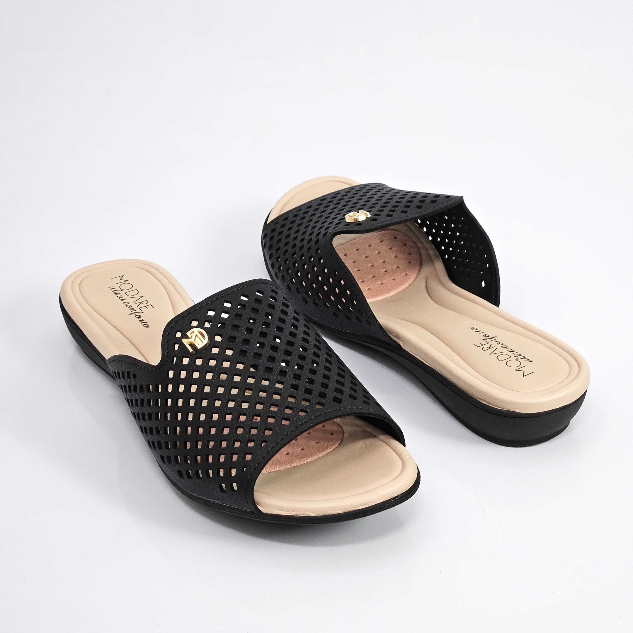 Chinelo Tamanco Feminino Modare Gaspea Laser Preto 3