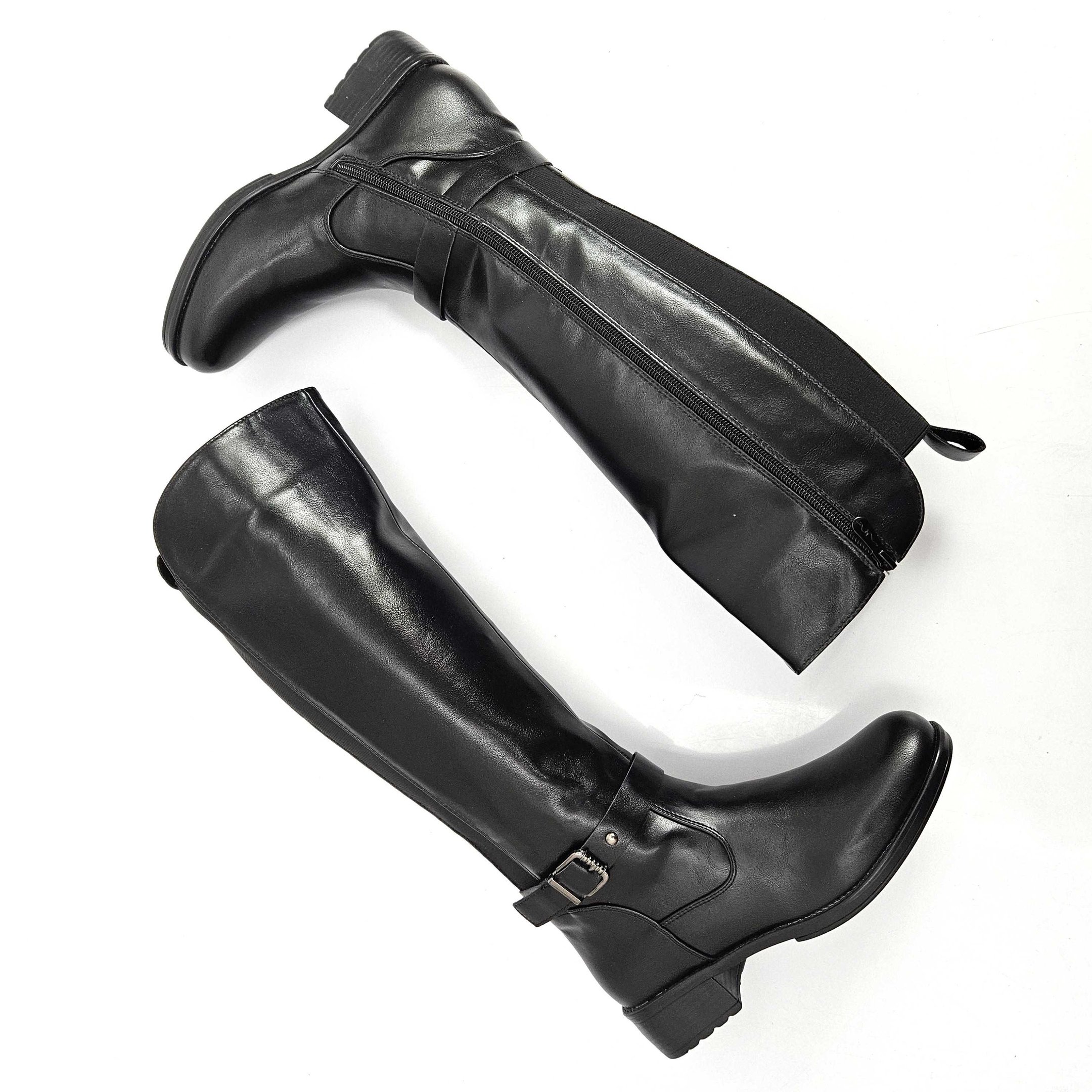 Bota Feminina Mooncity Montaria Elástico Preto 2