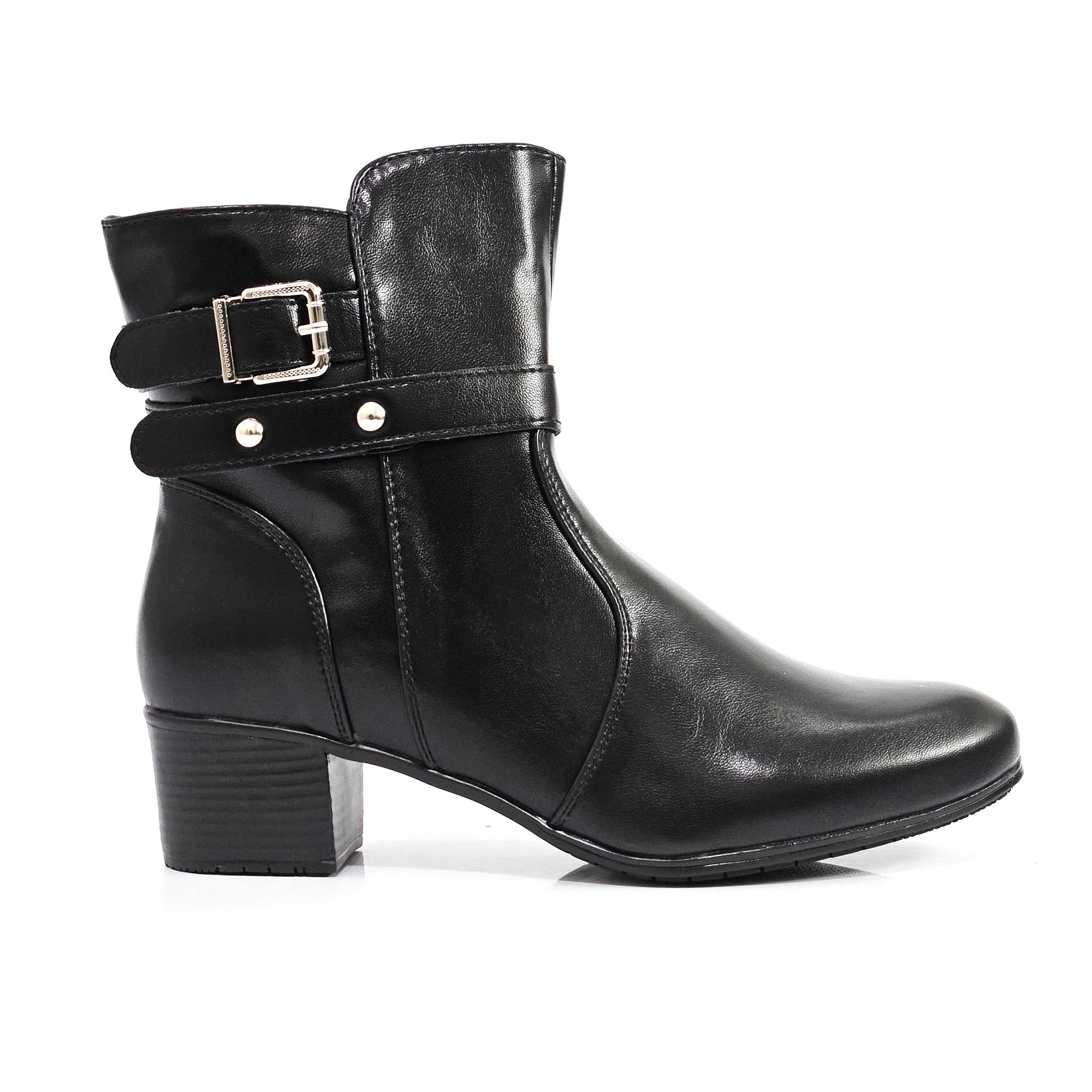 Bota Feminina Mooncity Cano Curto Salto Grosso