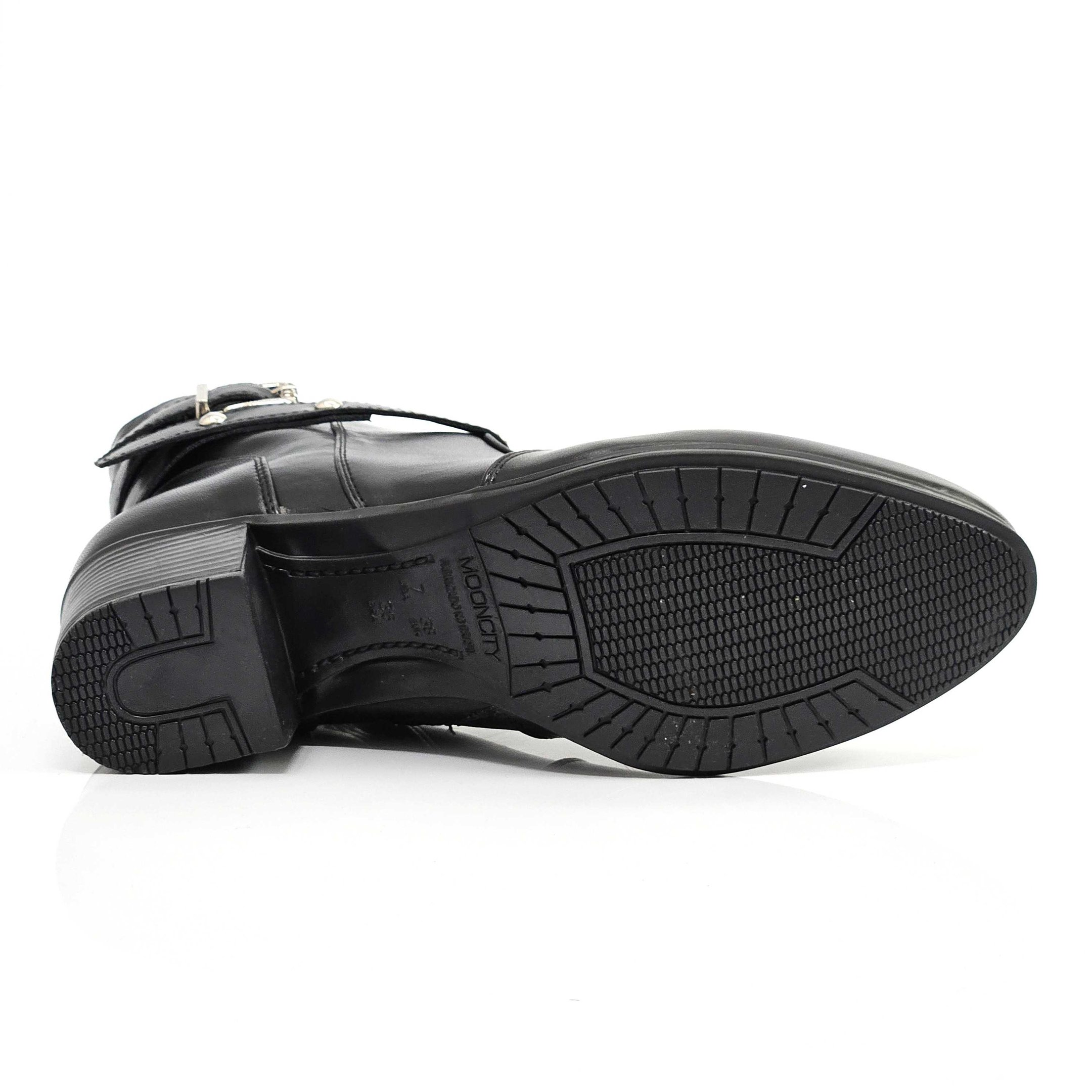 Bota Feminina Mooncity Cano Curto Salto Grosso Preto 4