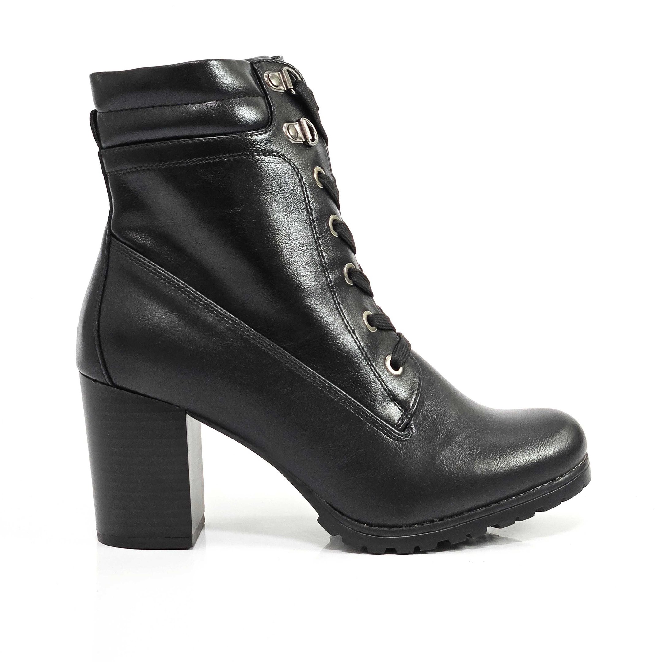 Bota Feminina Mooncity Cano Curto Salto Bloco Alto