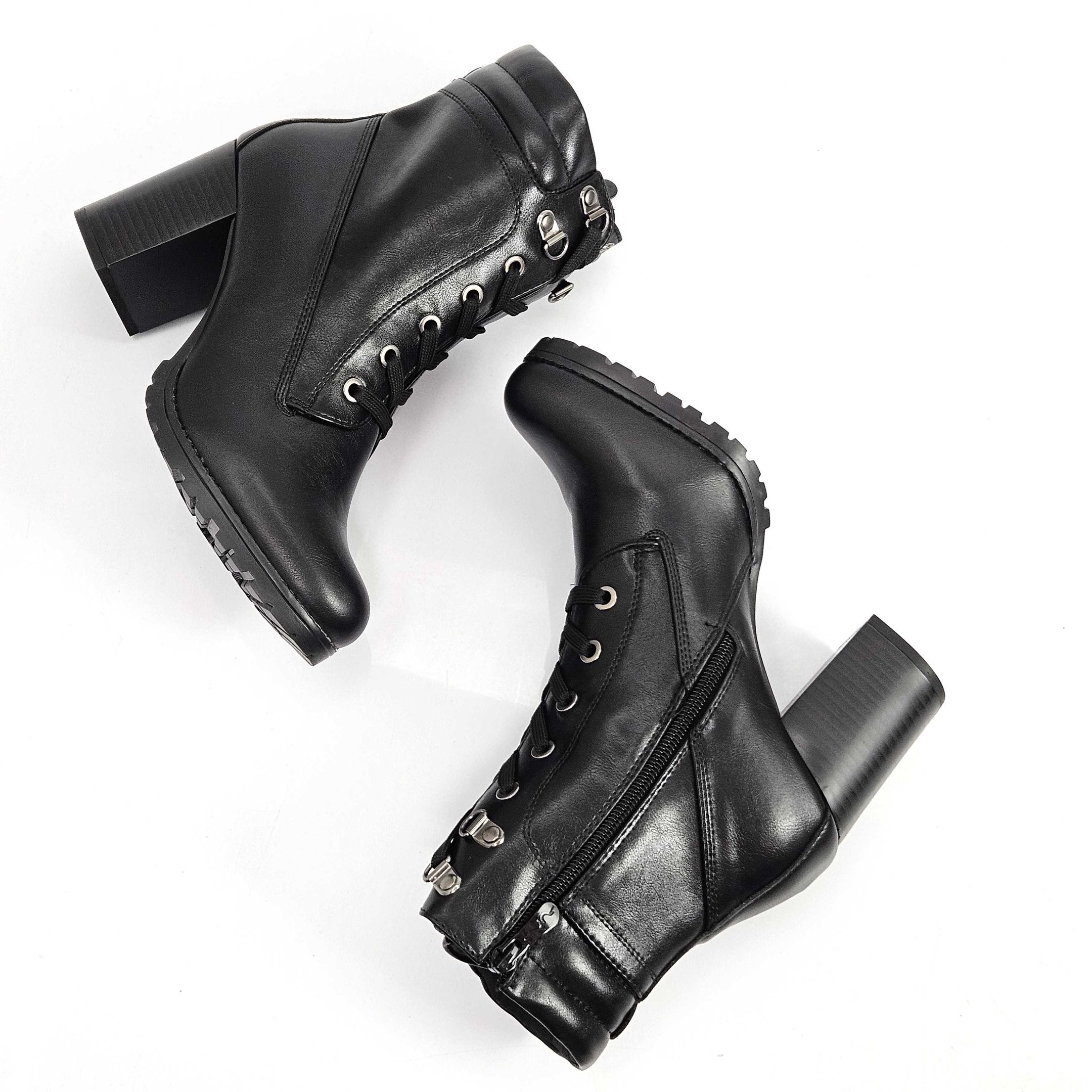 Bota Feminina Mooncity Cano Curto Salto Bloco Alto Preto 2