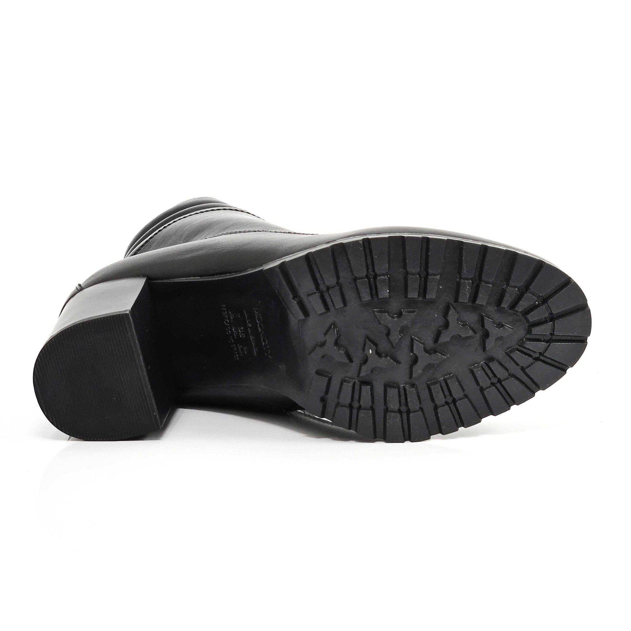 Bota Feminina Mooncity Cano Curto Salto Bloco Alto Preto 4