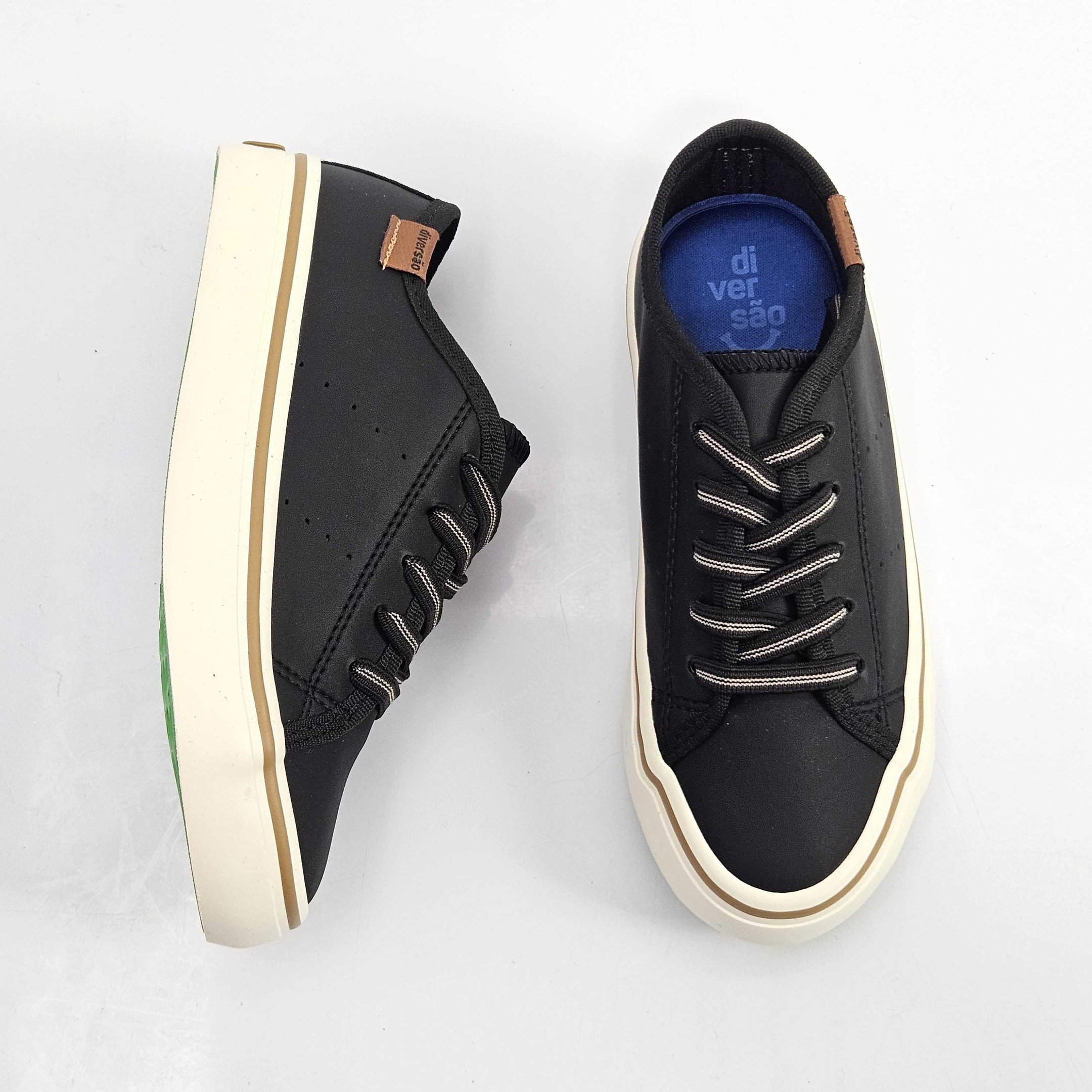 Tênis Infantil Diversão Casual Com Cadarço Preto 2