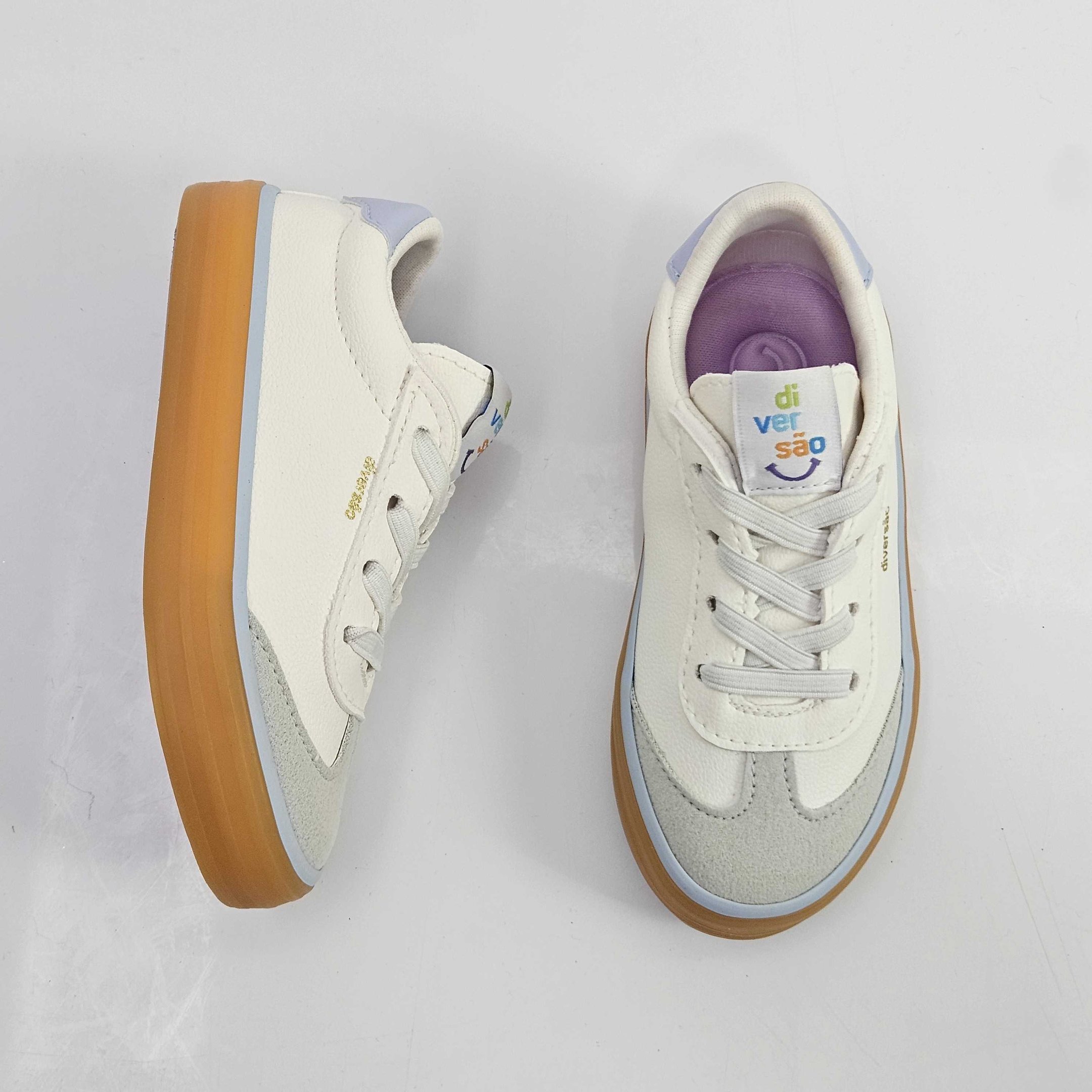 Tênis Infantil Diversão Casual Elástico Branco 2