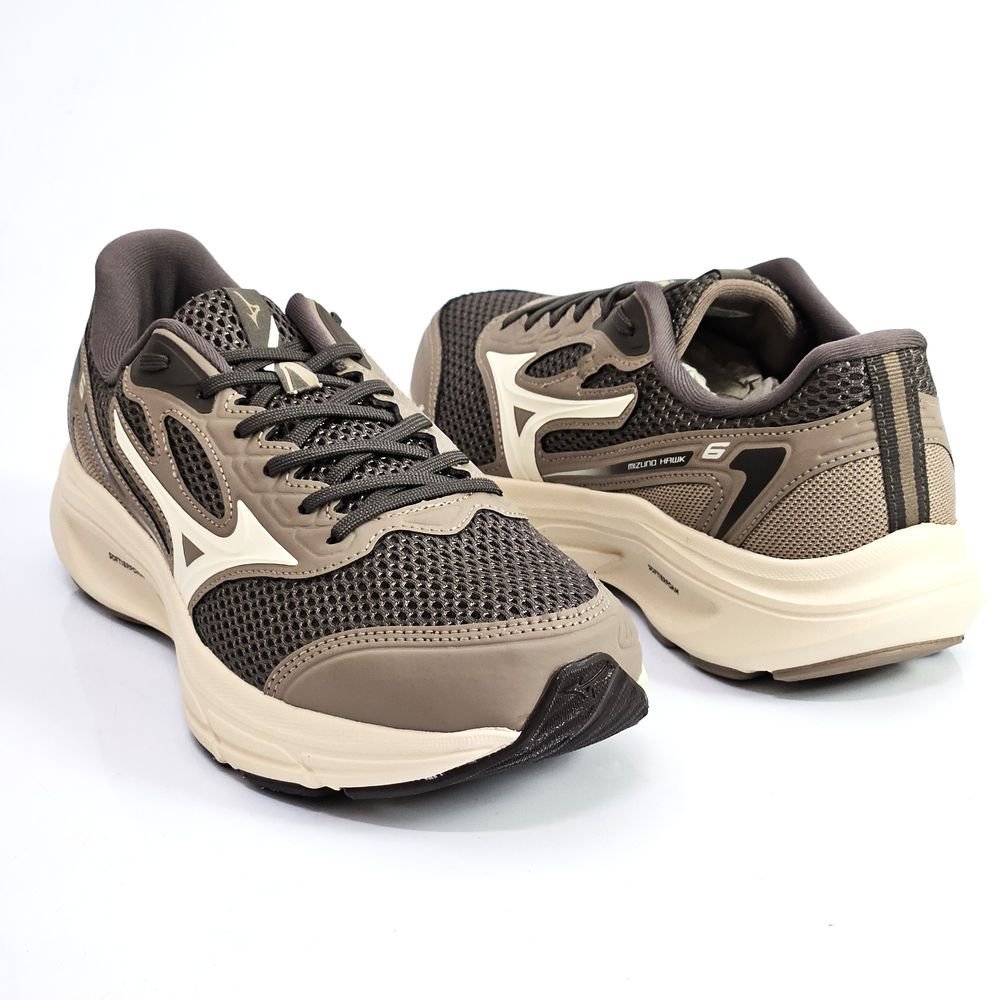 Tênis Esportivo Mizuno Hawk 6 Masculino Marrom/Bege 3