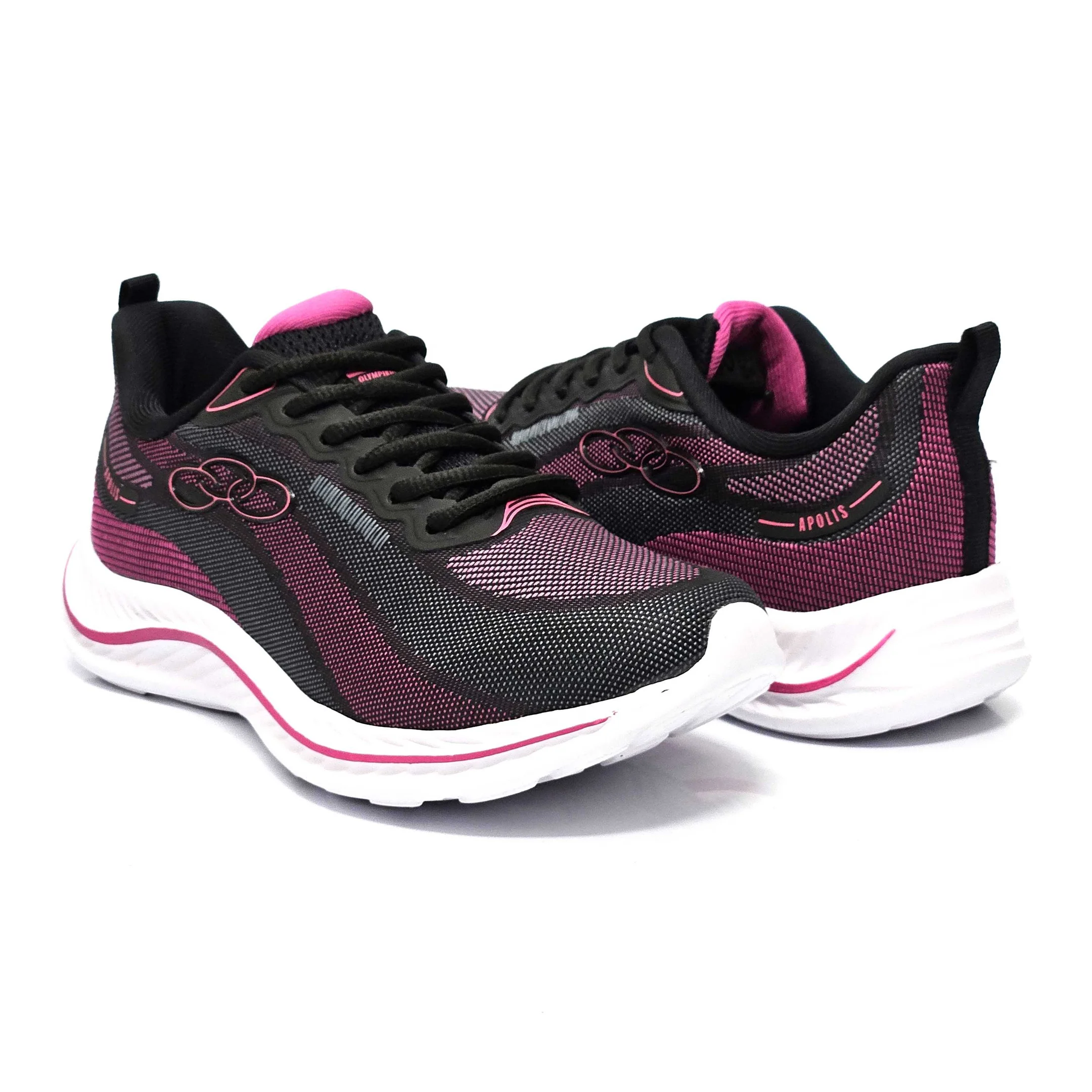 Tênis Olympikus Apolis  Feminino Preto/Rosa 2