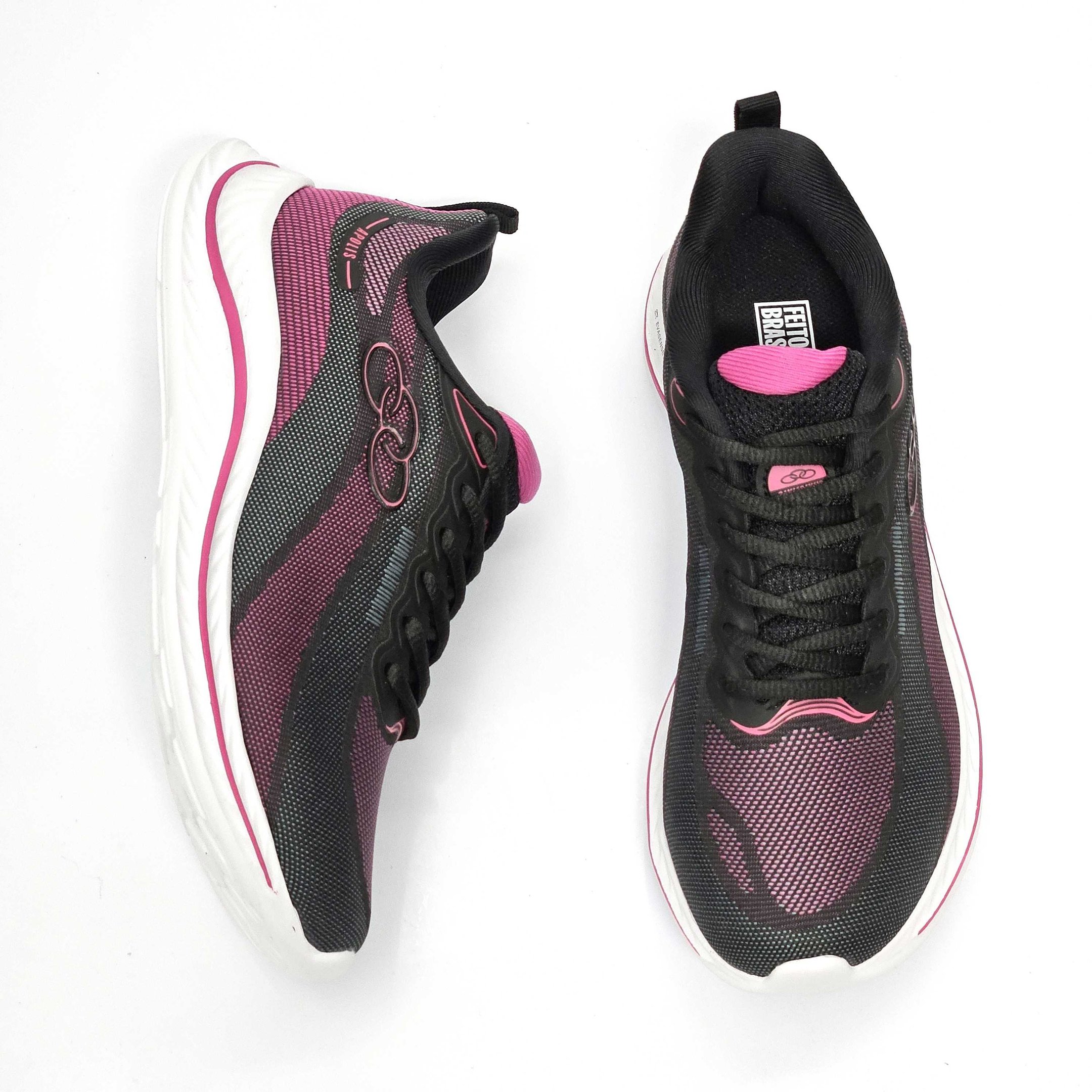 Tênis Olympikus Apolis  Feminino Preto/Rosa 3