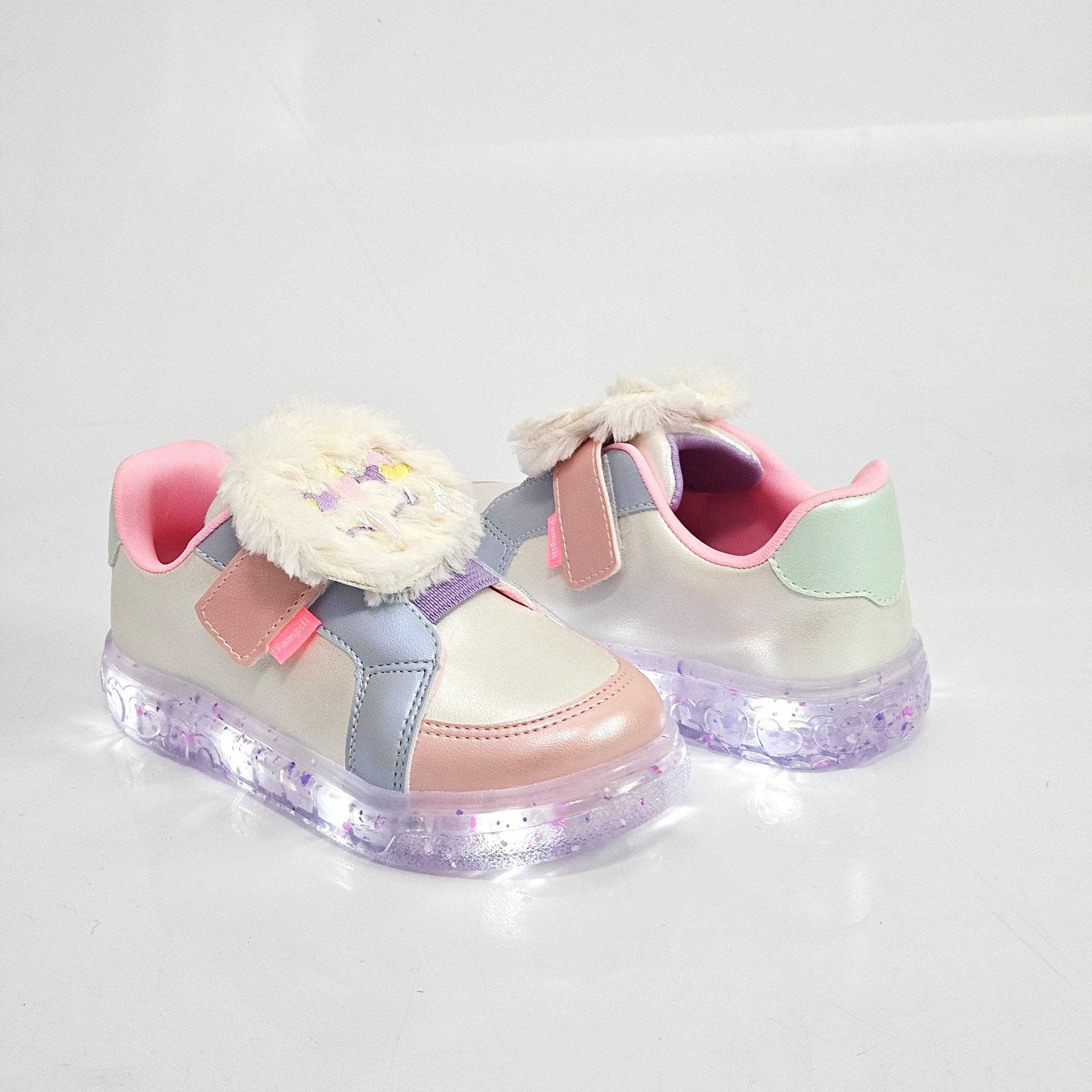 Tênis Infantil Pampili Casual Lúdico LED Branco 2
