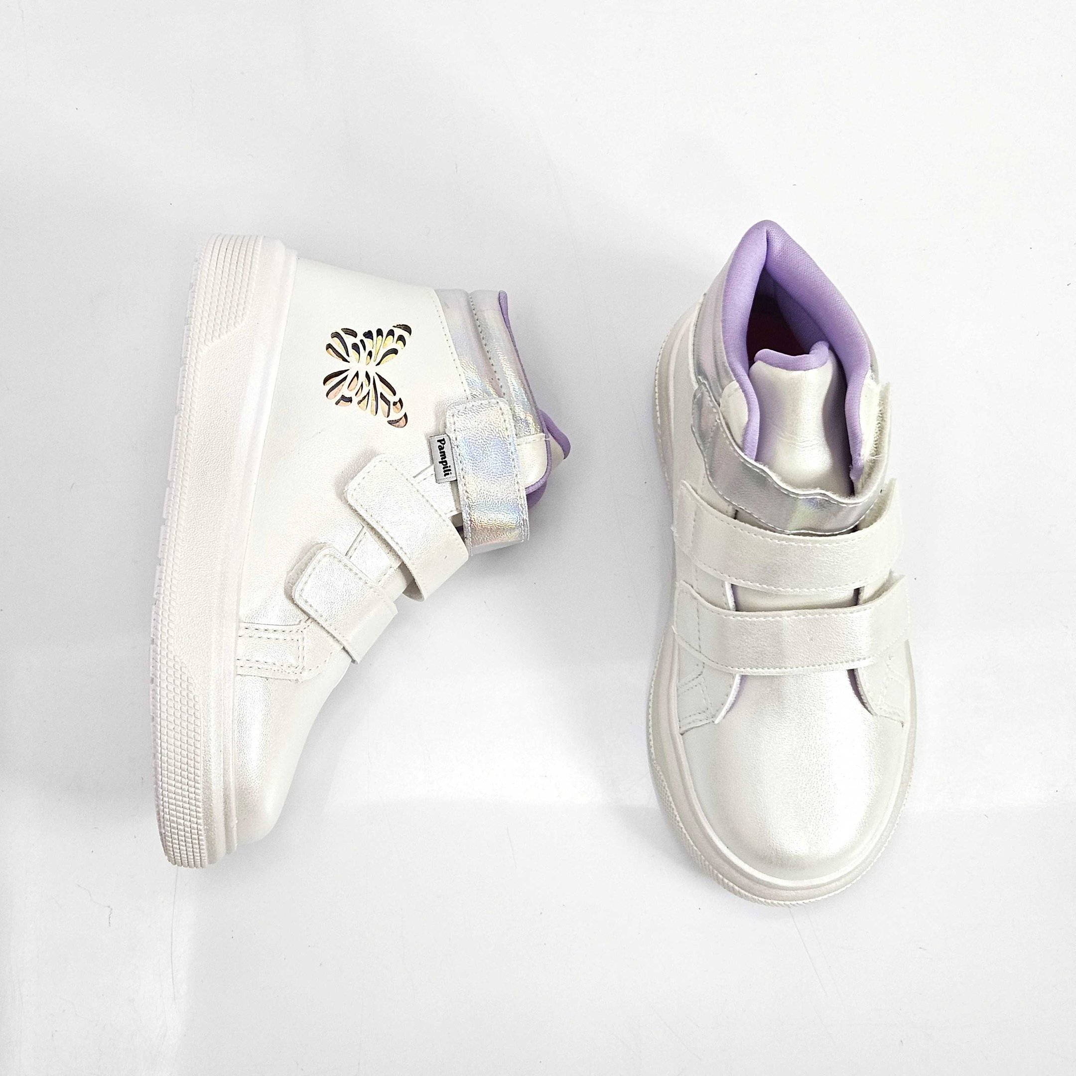 Tênis Infantil Pampili MID Borboleta com Led Branco 3