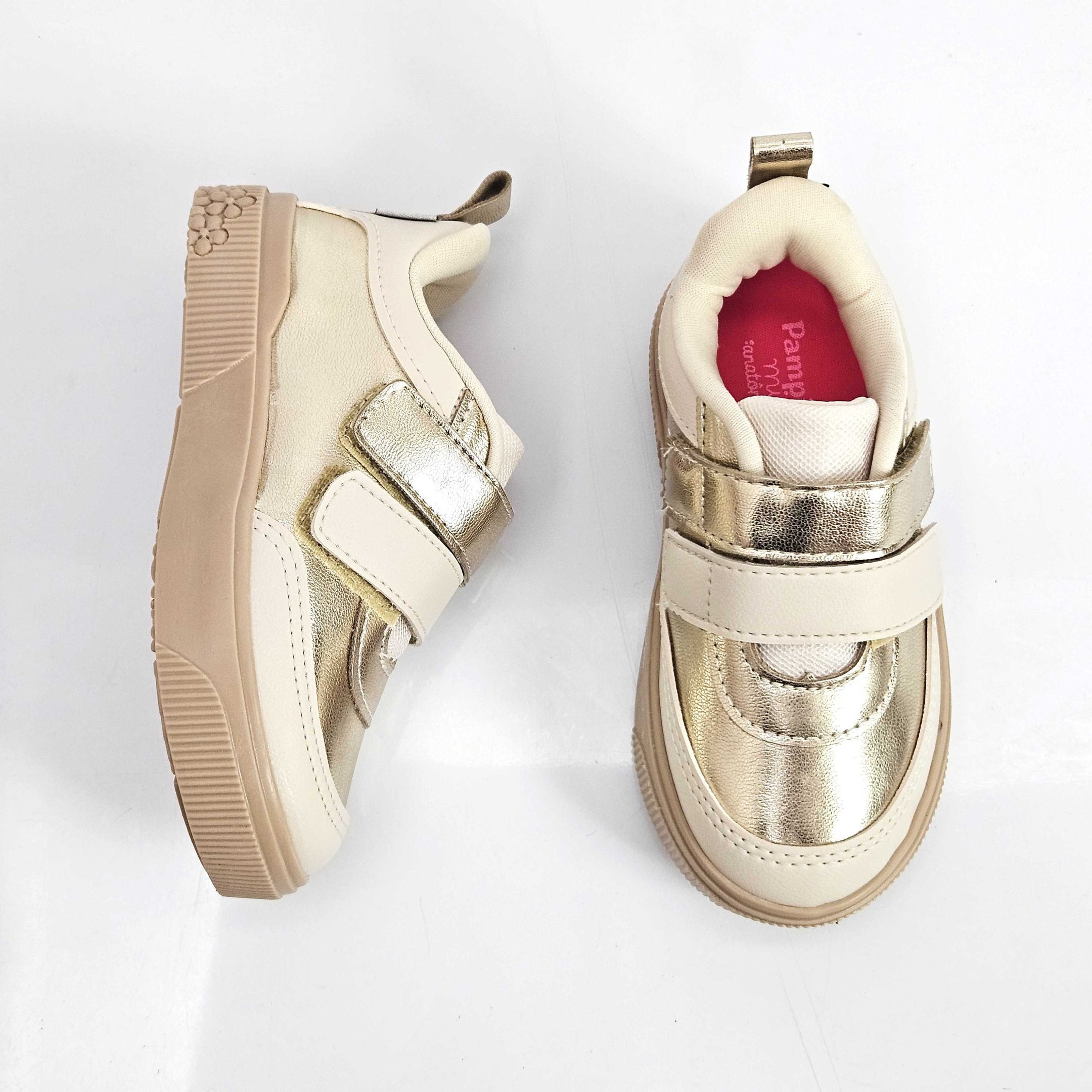 Tênis Infantil Pampili Yumi Calce Fácil Dourado/Nude 2