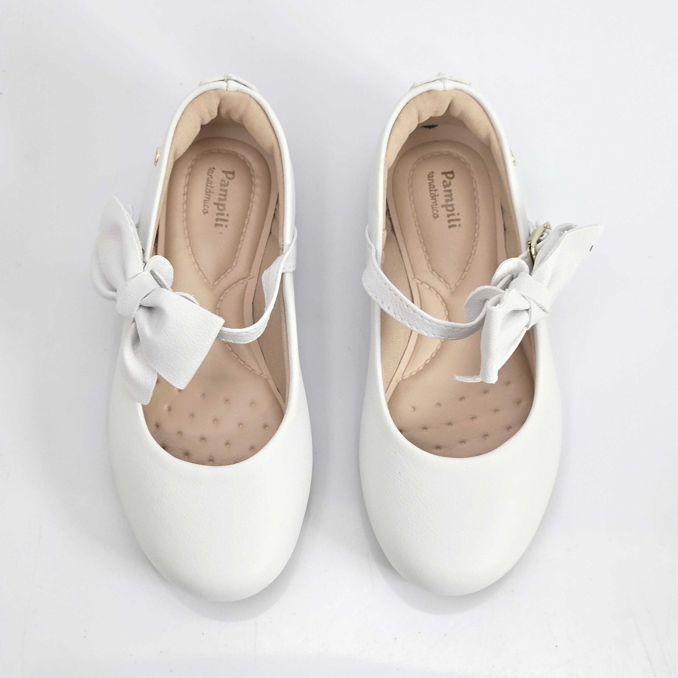 Sapato Boneca Infantil Pampili Angel Com Laço Branco 2
