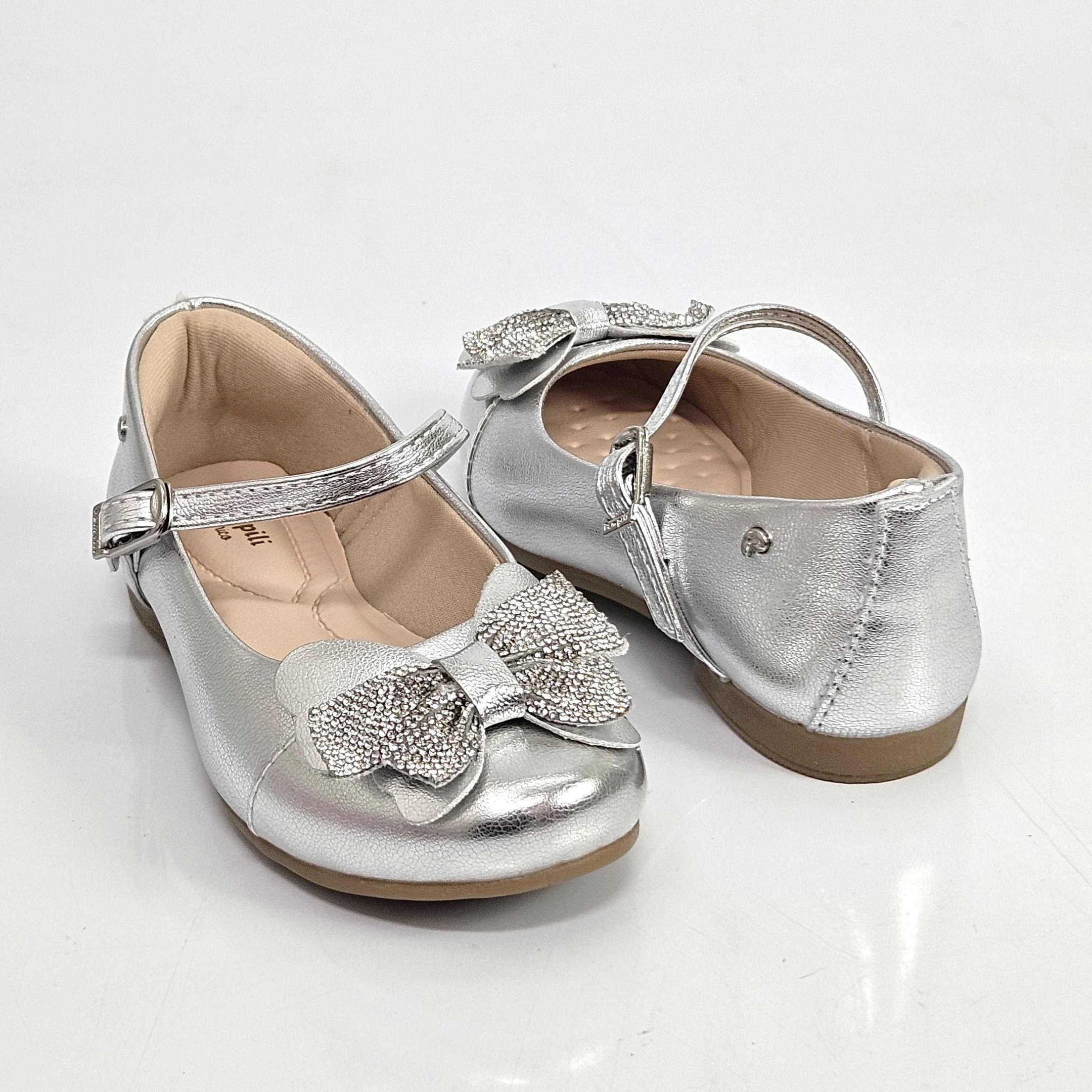 Sapato Infantil Boneca Pampili Angel Com Laço Prata 3
