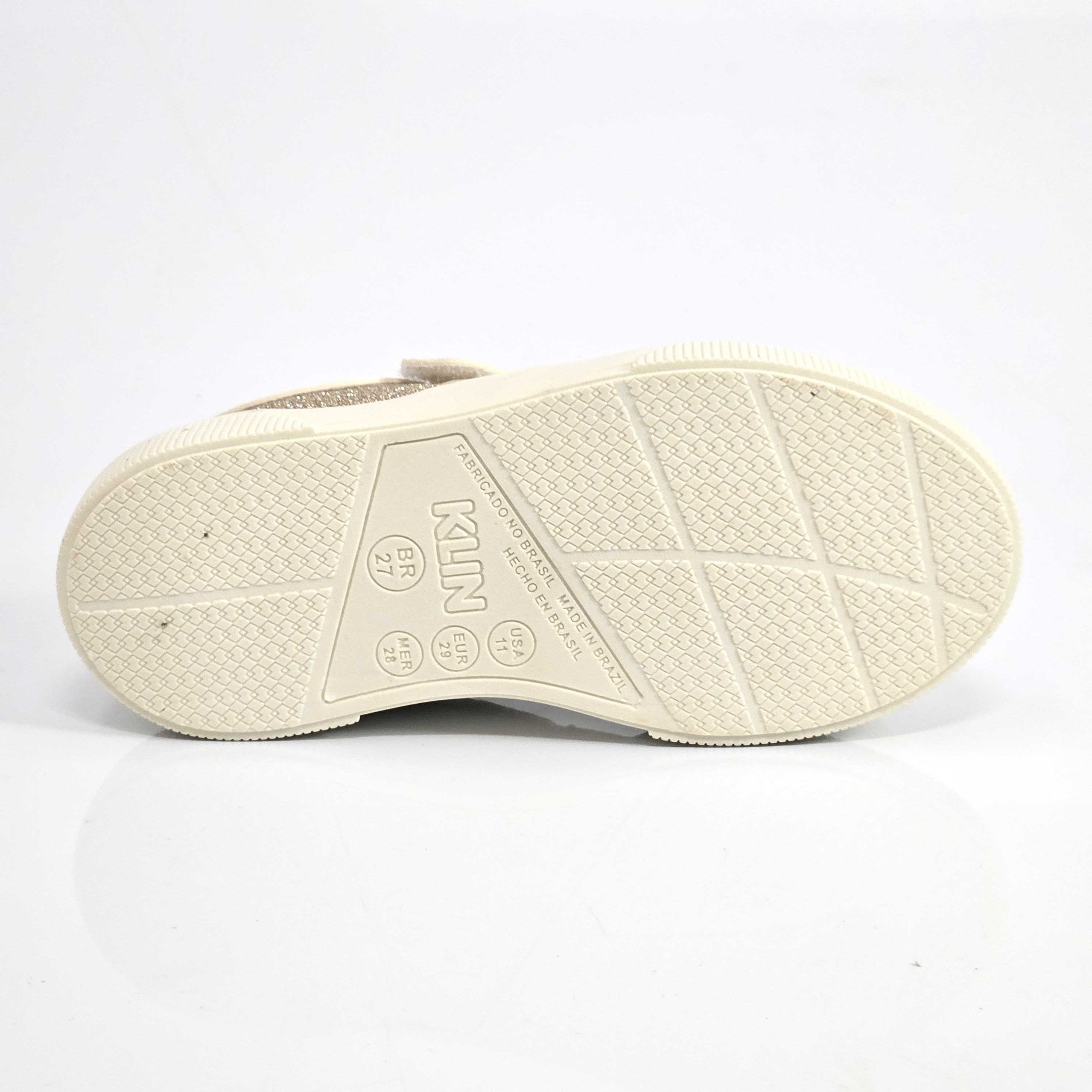 Tênis Infantil Klin Casual Sky Brilho Off White/Dourado 4
