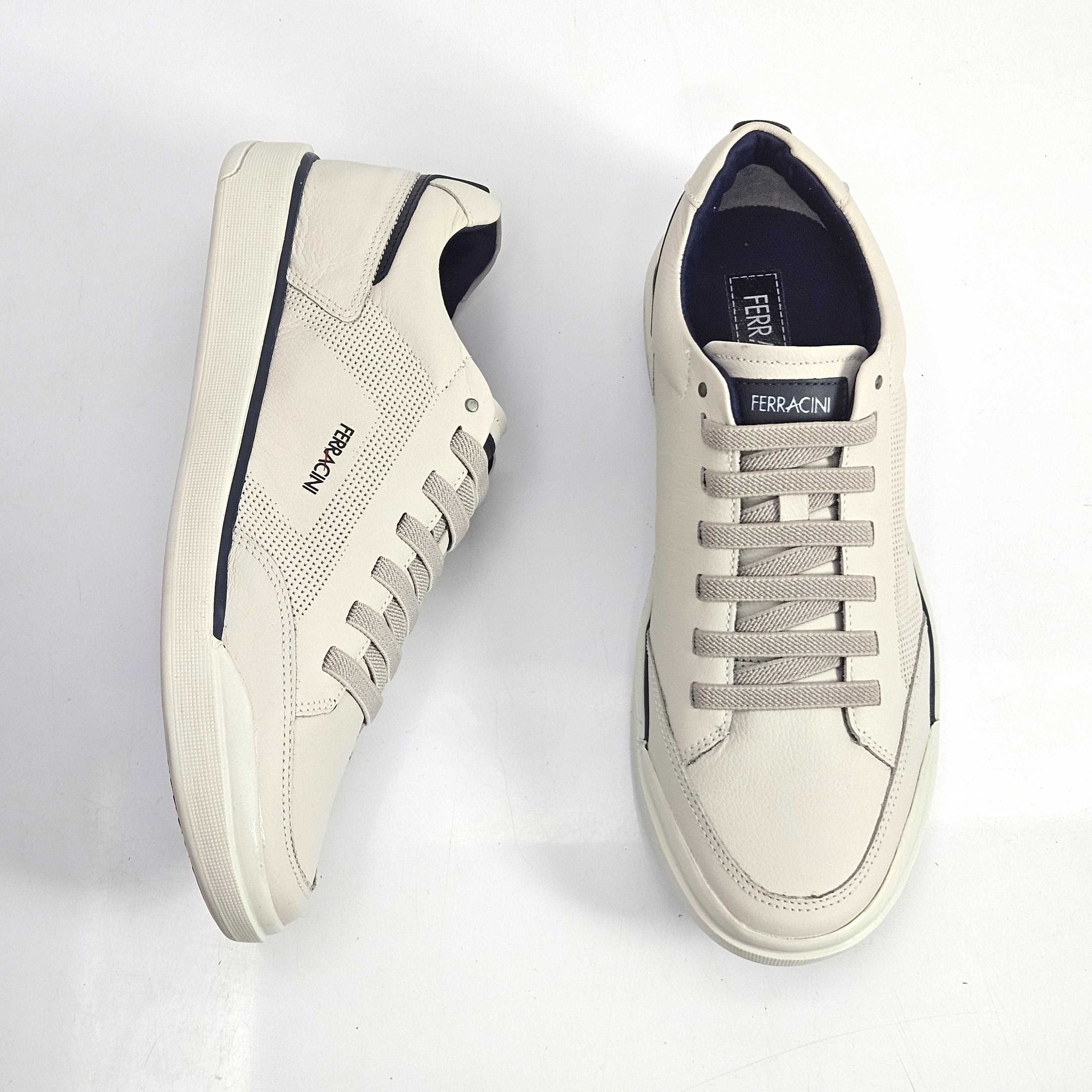 Sapatênis Ferracini Masculino Star Calce Fácil Couro Branco 2