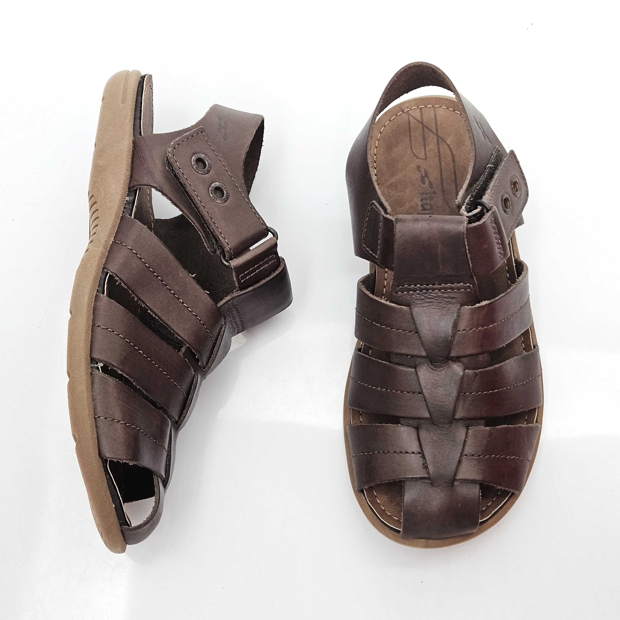 Sandália Papete Fechada Masculina Itapuã Em Couro Marrom 2