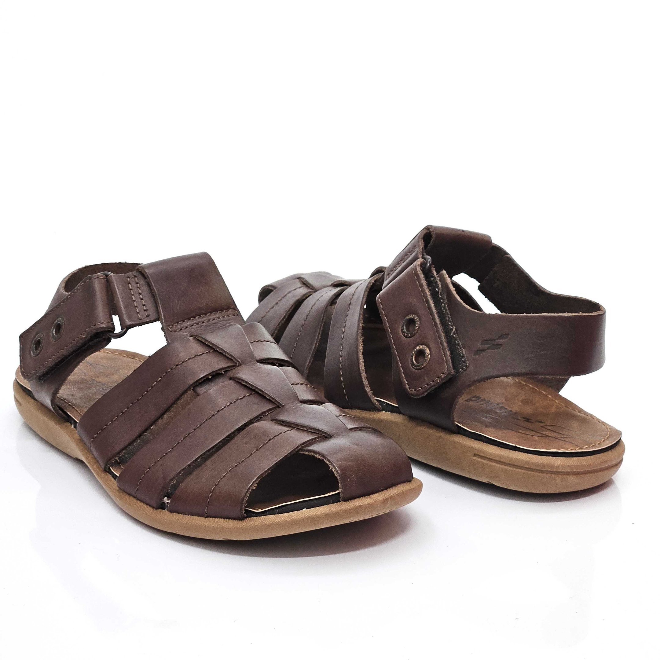 Sandália Papete Fechada Masculina Itapuã Em Couro Marrom 3