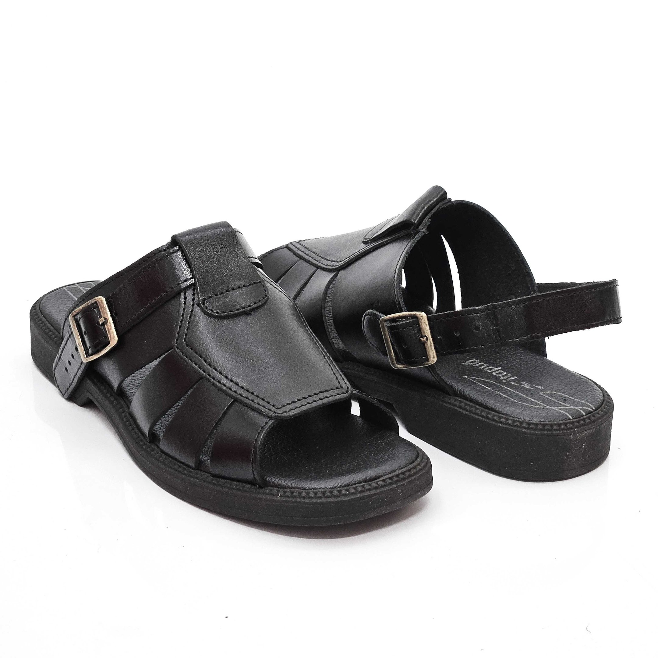 Chinelo Sandália Masculino Itapuã 2 em 1 Em Couro Preto 3