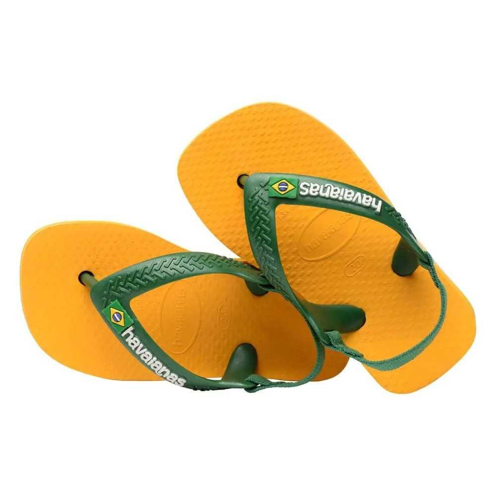 Chinelo Havaianas Baby Brasil Logo Amarelo 4