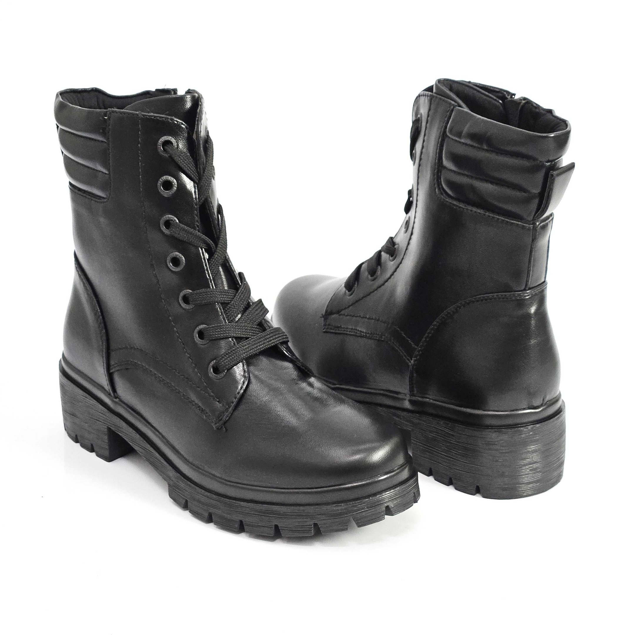 Bota Feminina Coturno Mooncity Salto Médio Preto 3