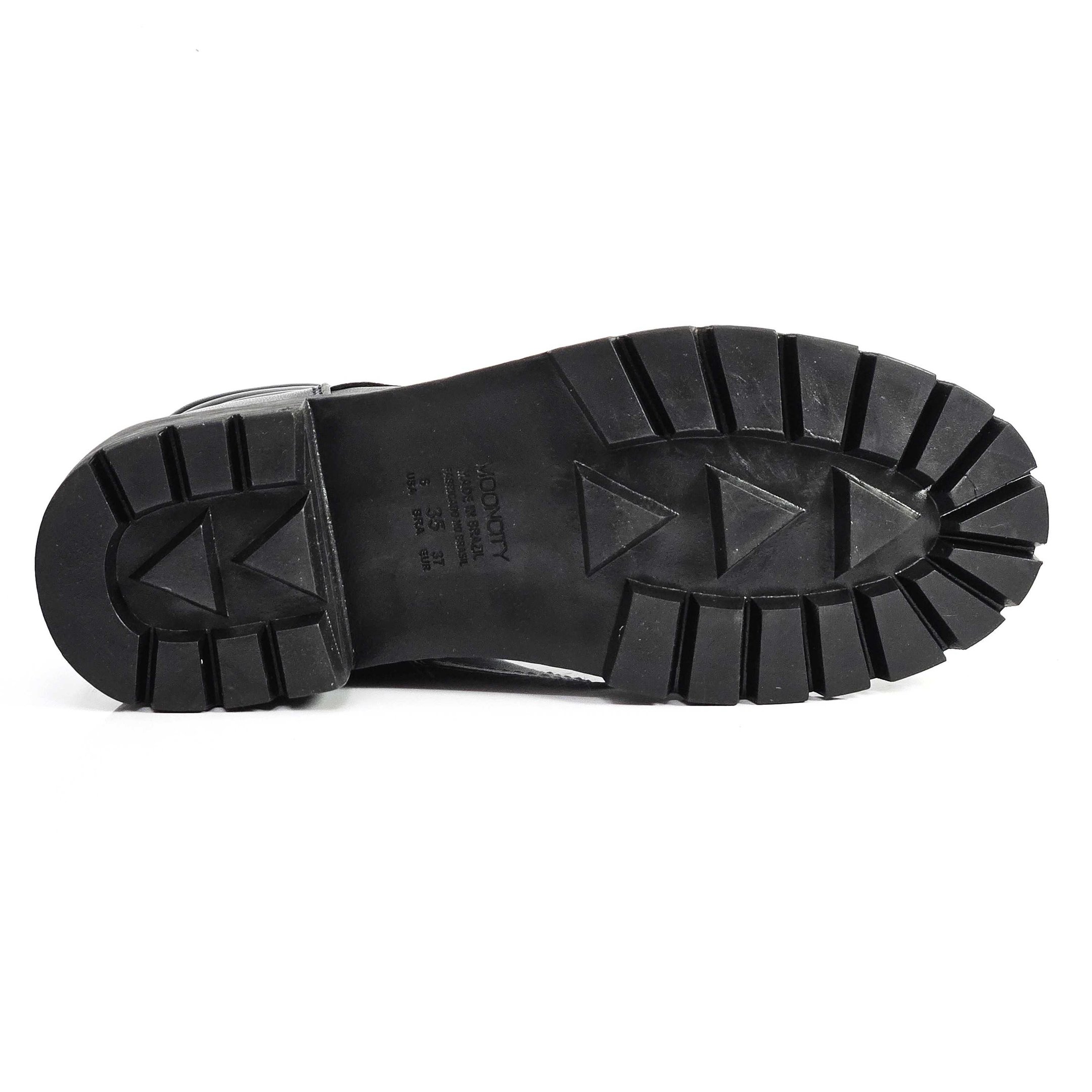 Bota Feminina Coturno Mooncity Salto Médio Preto 4