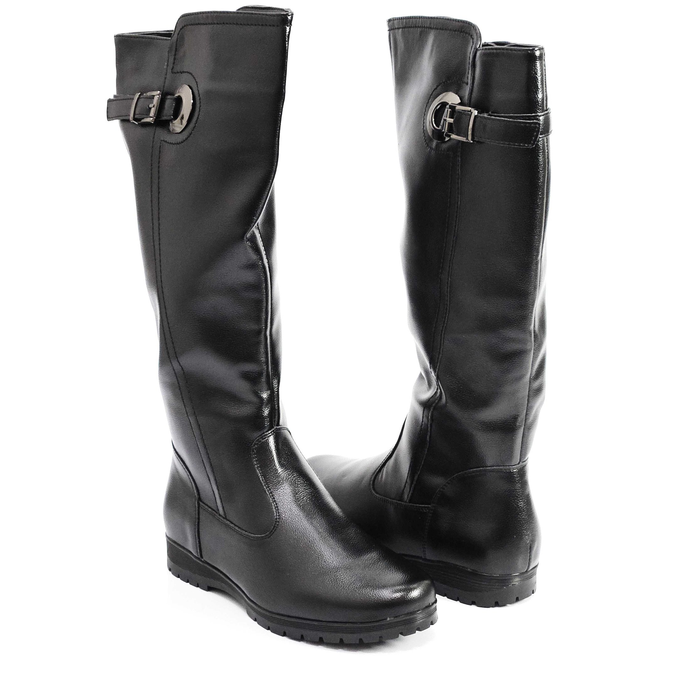 Bota Feminina Mooncity Rasteira Cano Longo Preto 2