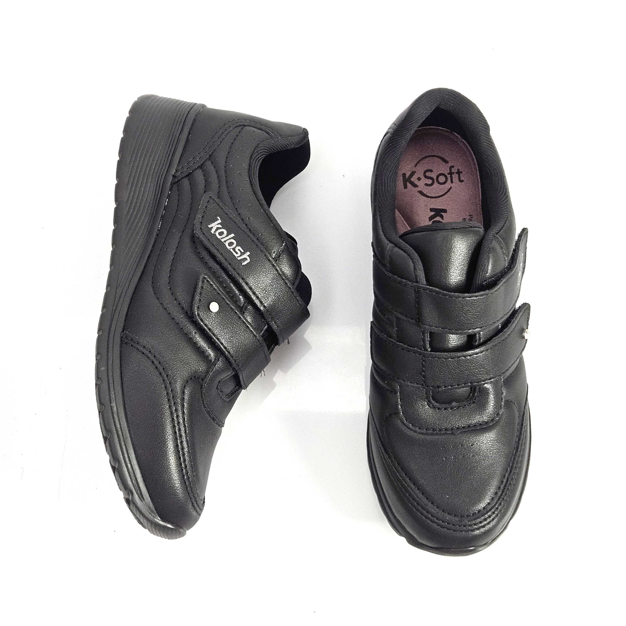 Tênis Feminino Kolosh Upper Anabela Tiras Aderentes Preto 2
