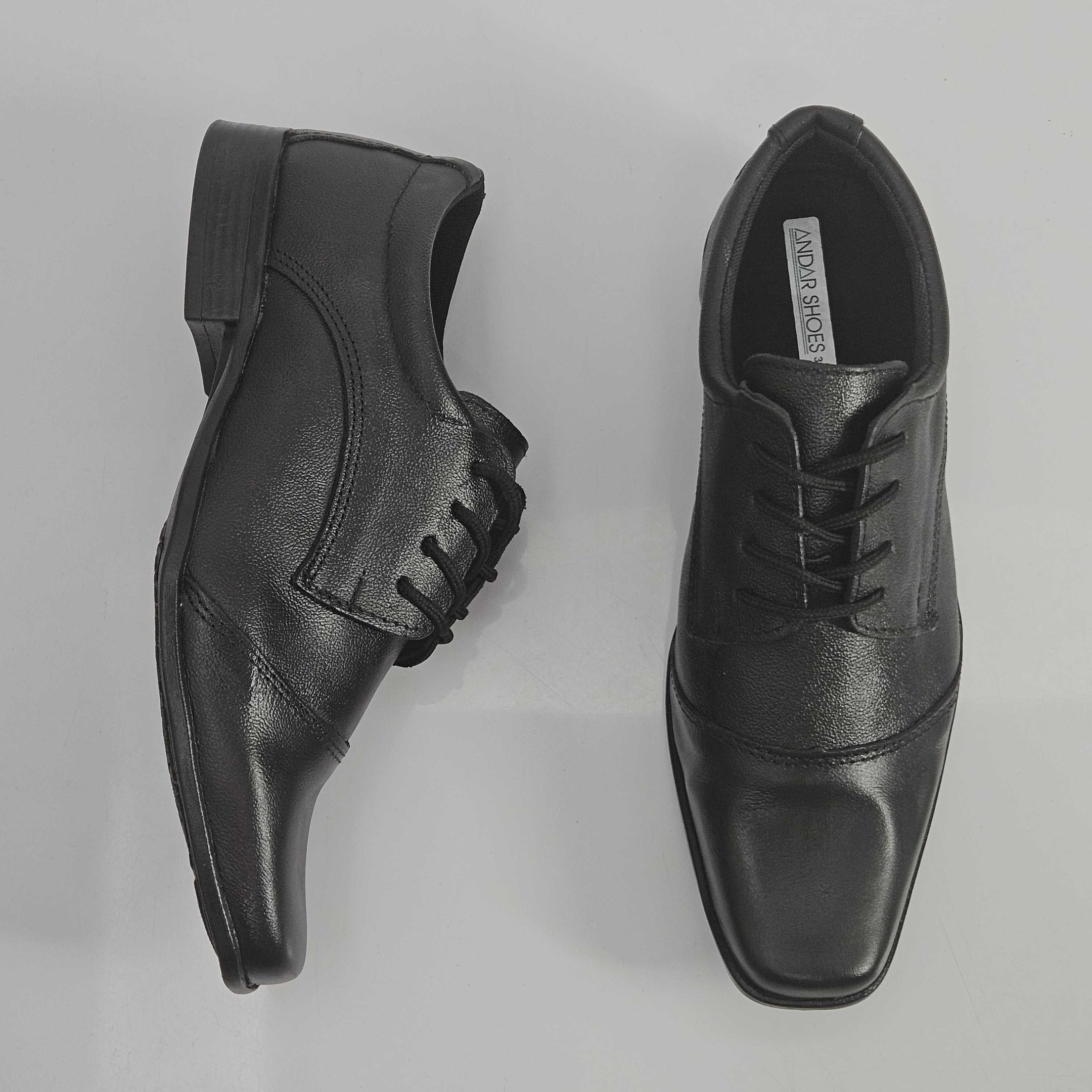 Sapato Masculino Social Andar Shoes Couro Cadarço Preto 2