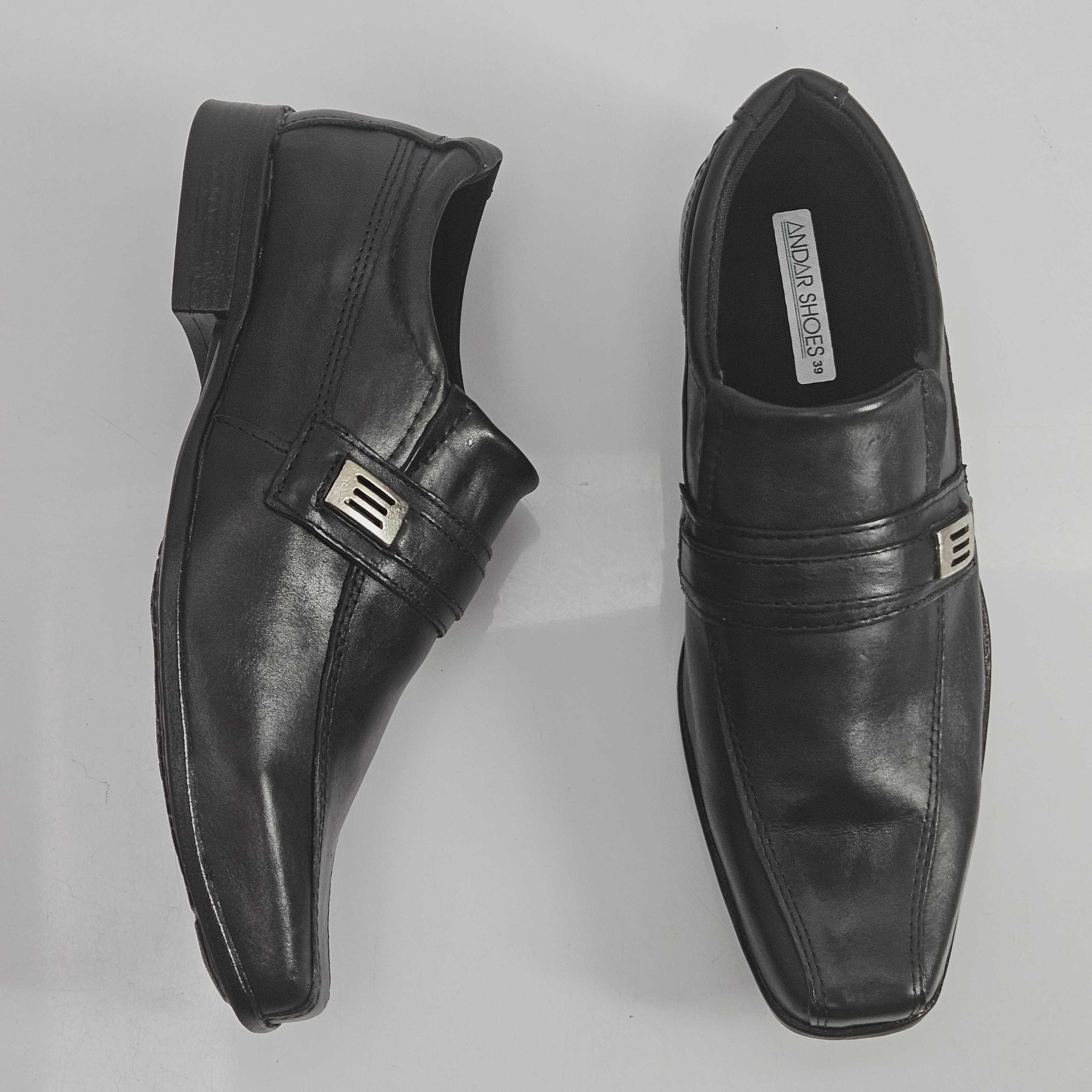 Sapato Masculino Social Andar Shoes Couro Esporte Fivela Preto 2