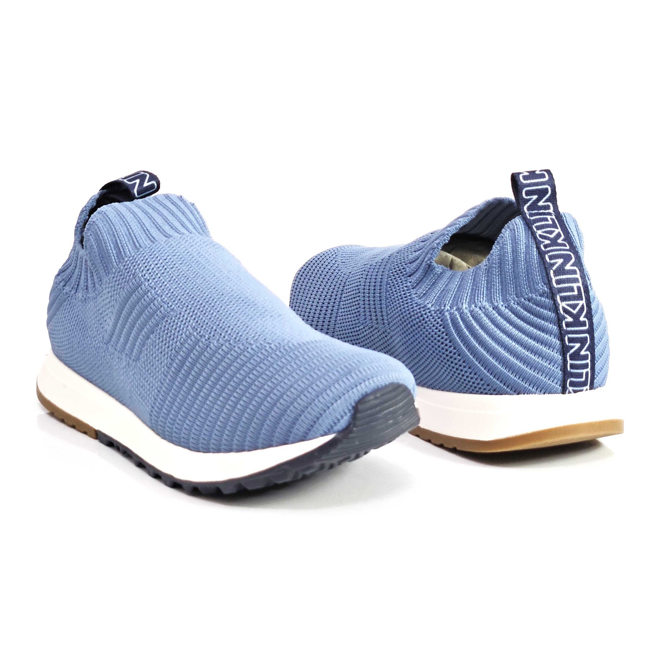 Tênis Infantil Klin Slip On Knit Walk Kids Calce Fácil Azul 3