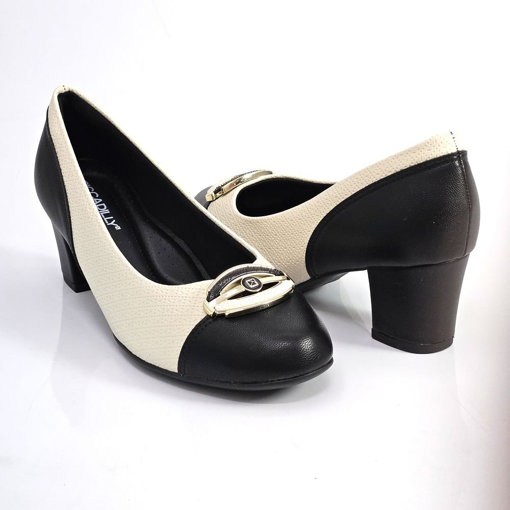 Sapato Feminino Piccadilly Salto Médio Bico Redondo Preto 3